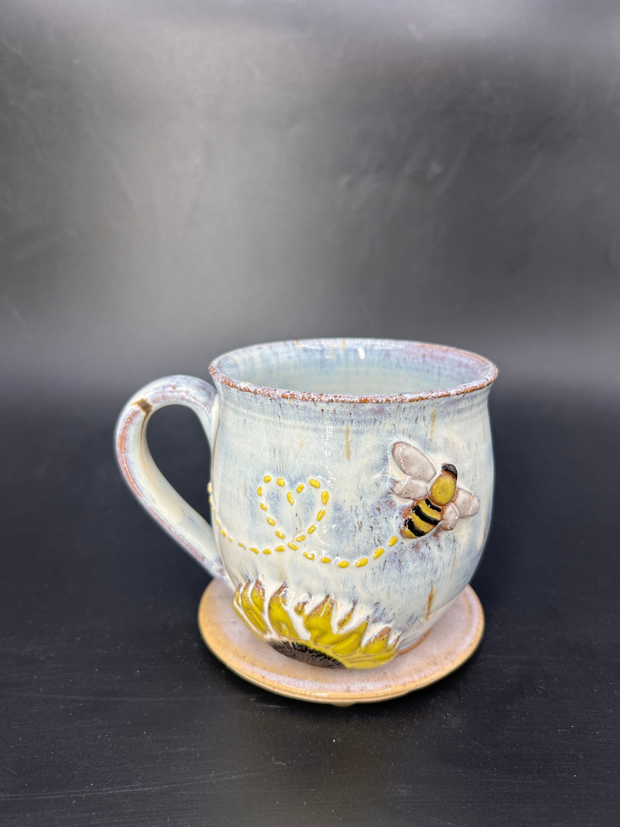 MEDIUM sunflower / bee mug 3