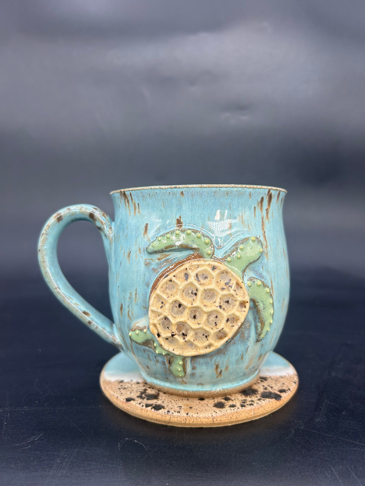 PRE ORDER - Aqua Turtle mug MADE TO ORDER