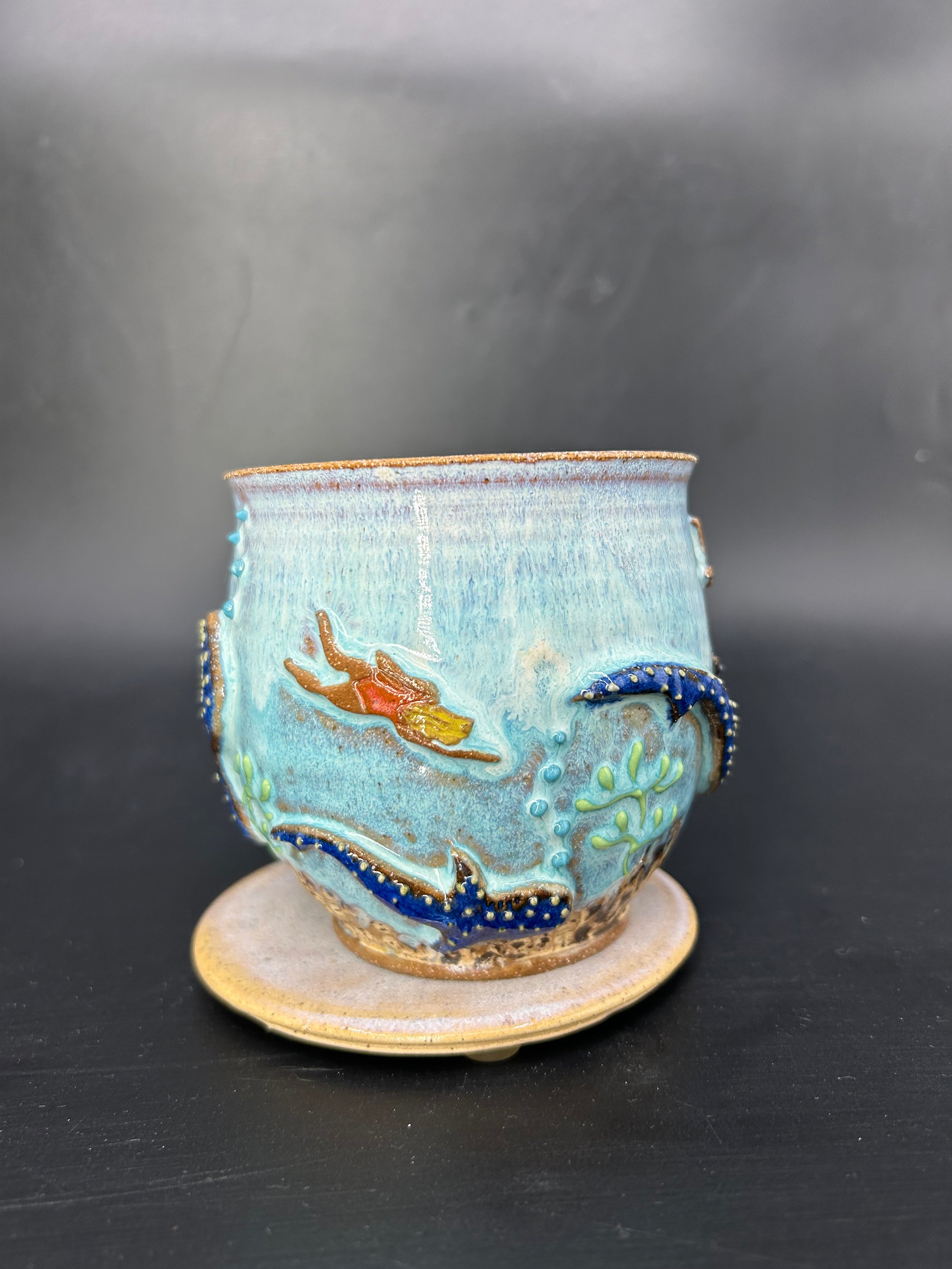 MEDIUM WRAP AROUND whale shark / swimmer mug 13