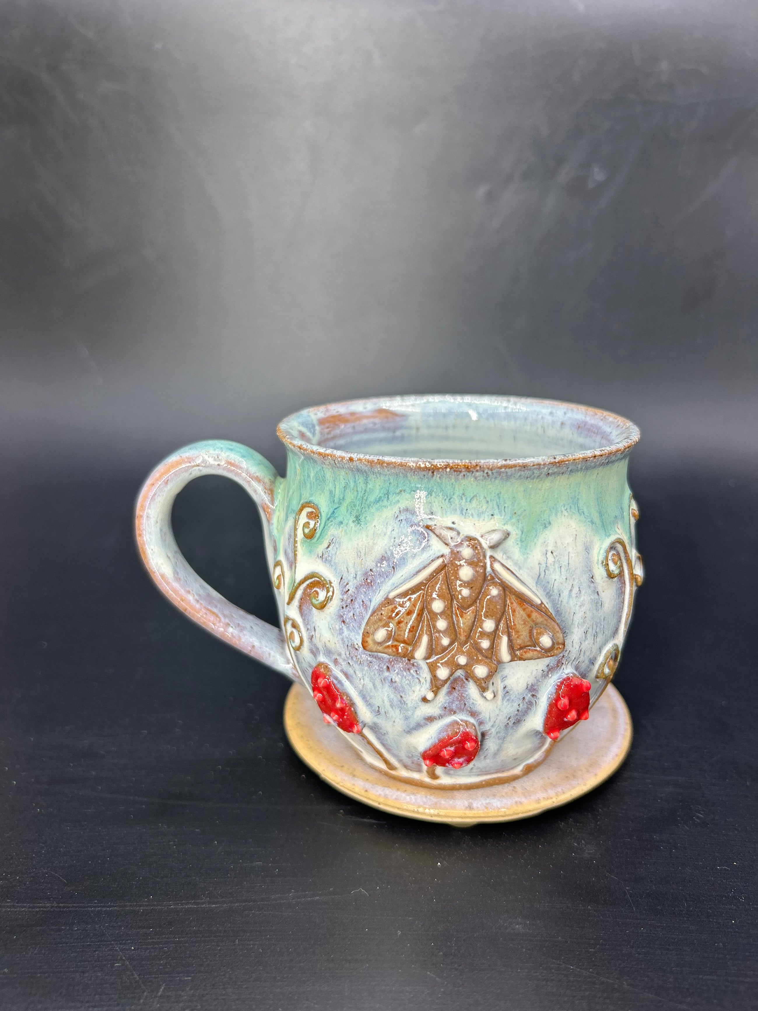 MEDIUM moth / mushroom mug 15
