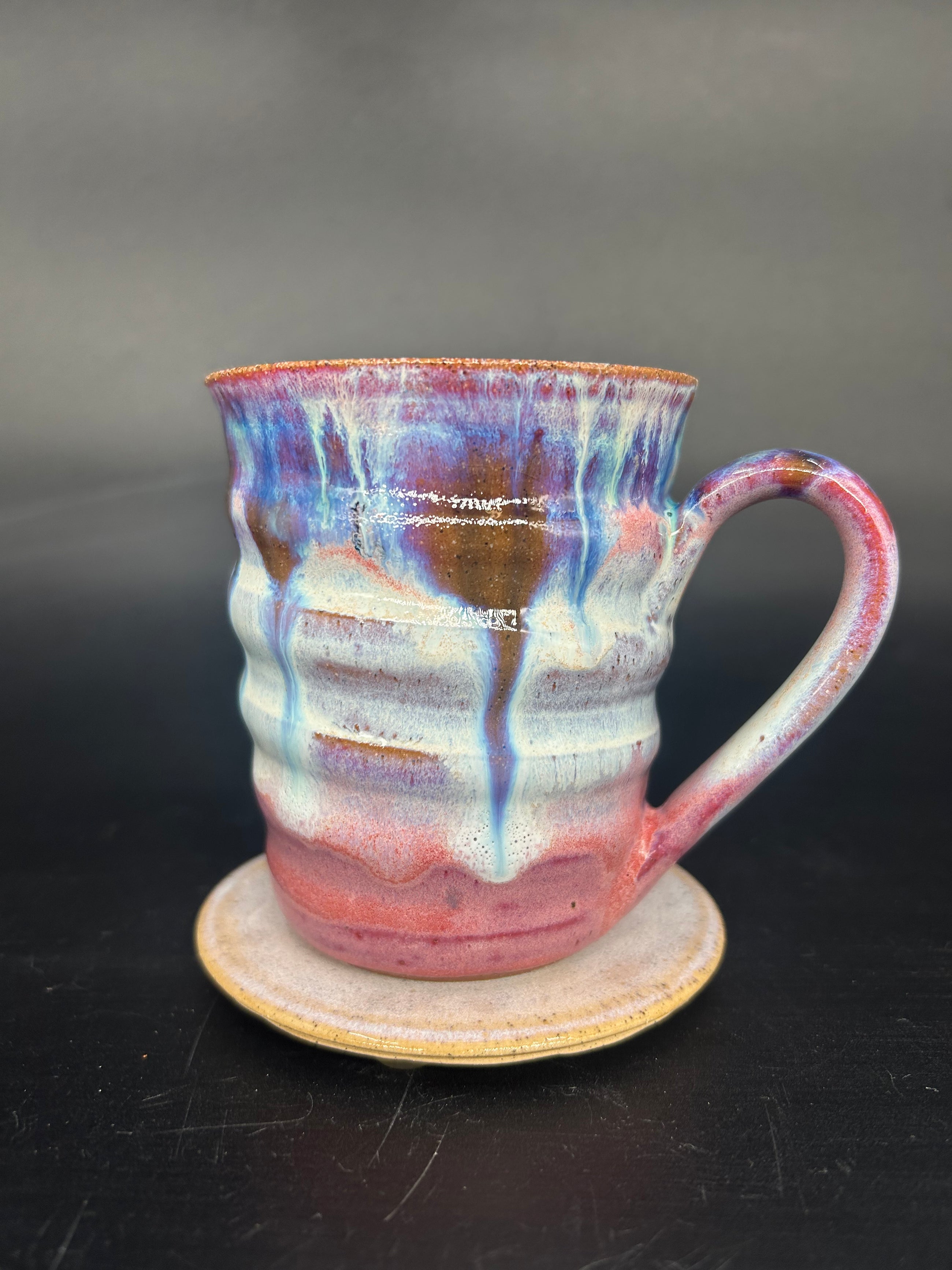 MEDIUM Bubble azure glaze mug 24