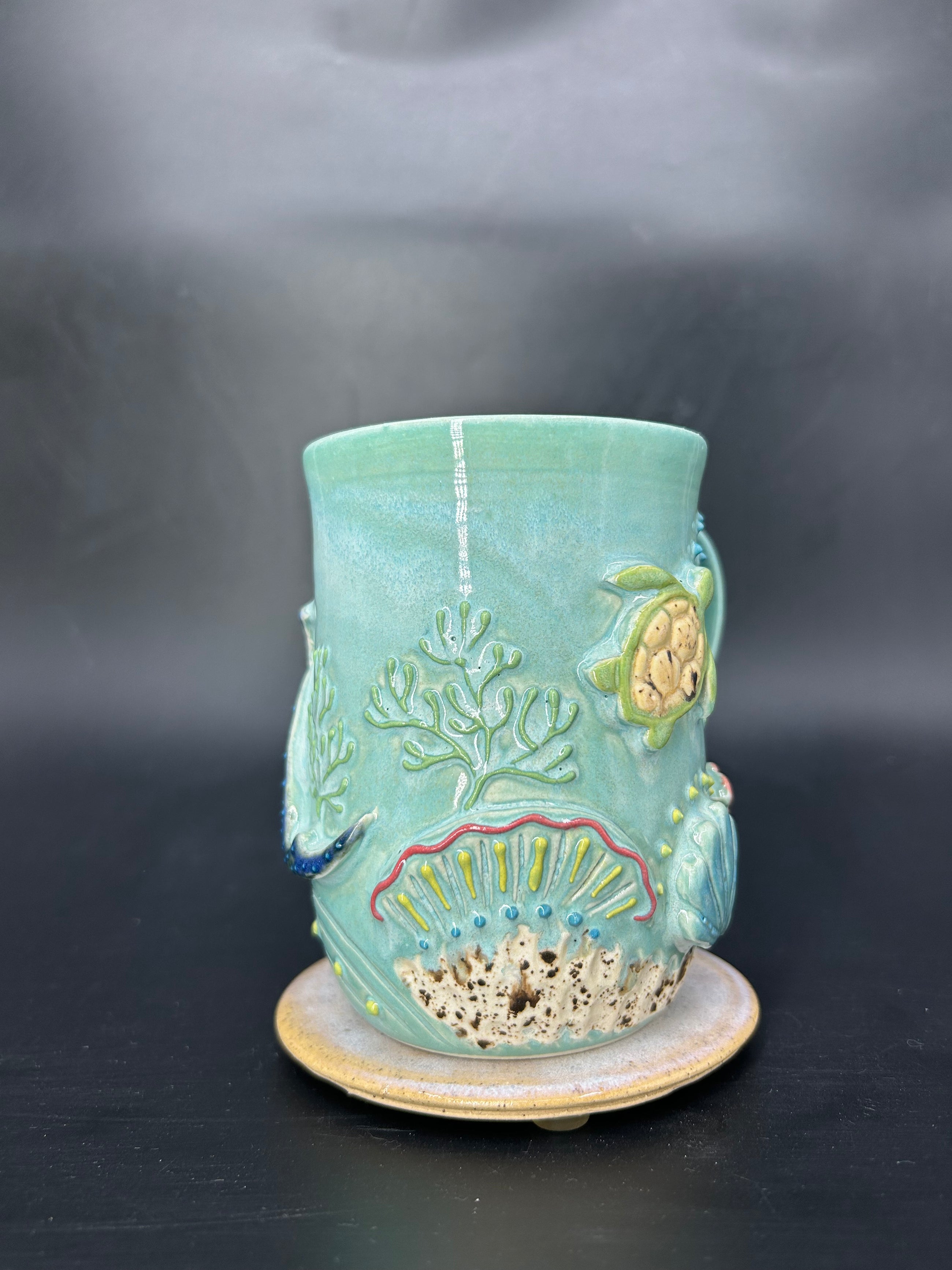 LARGE WRAP AROUNG whale shark / turtle mug 7