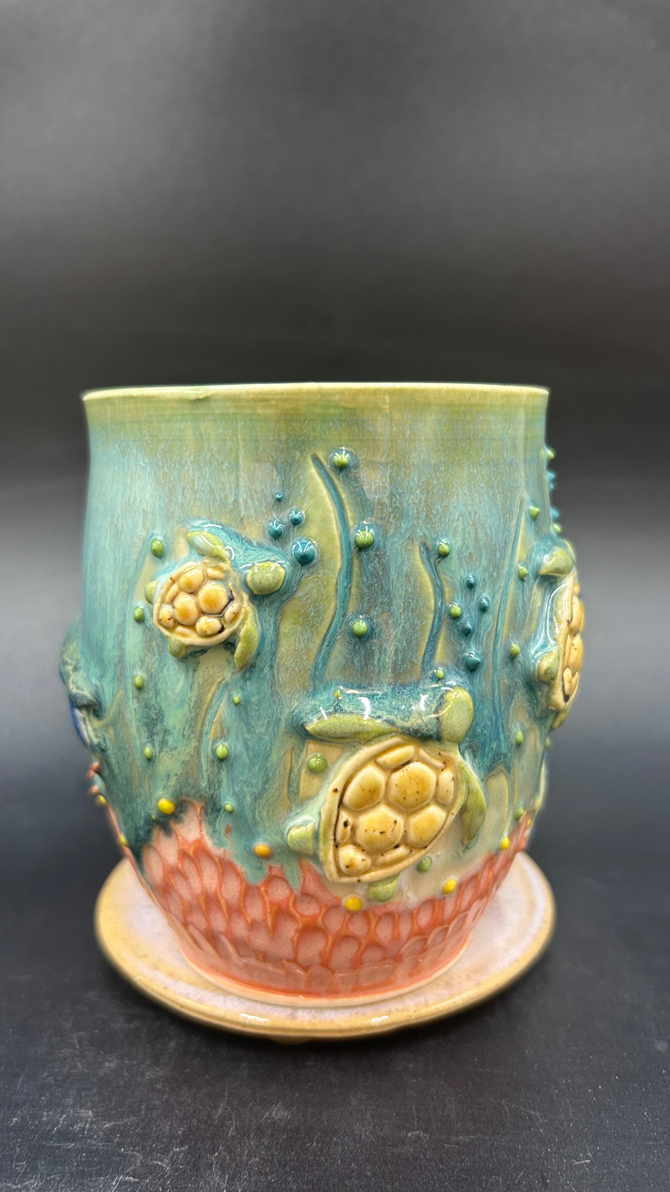 LARGE wrap around whale / turtle mug