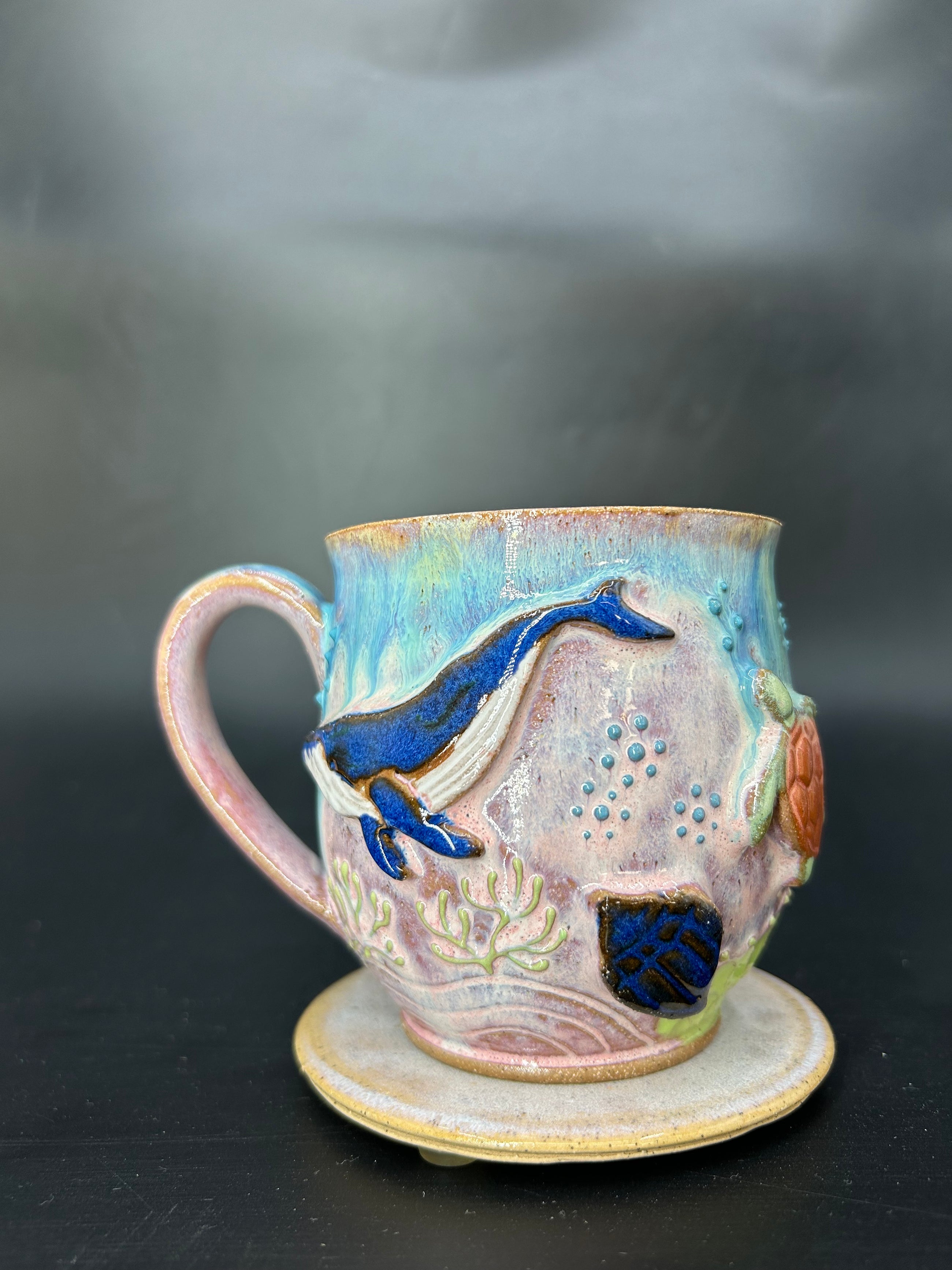 MEDIUM whale / turtle mug 3