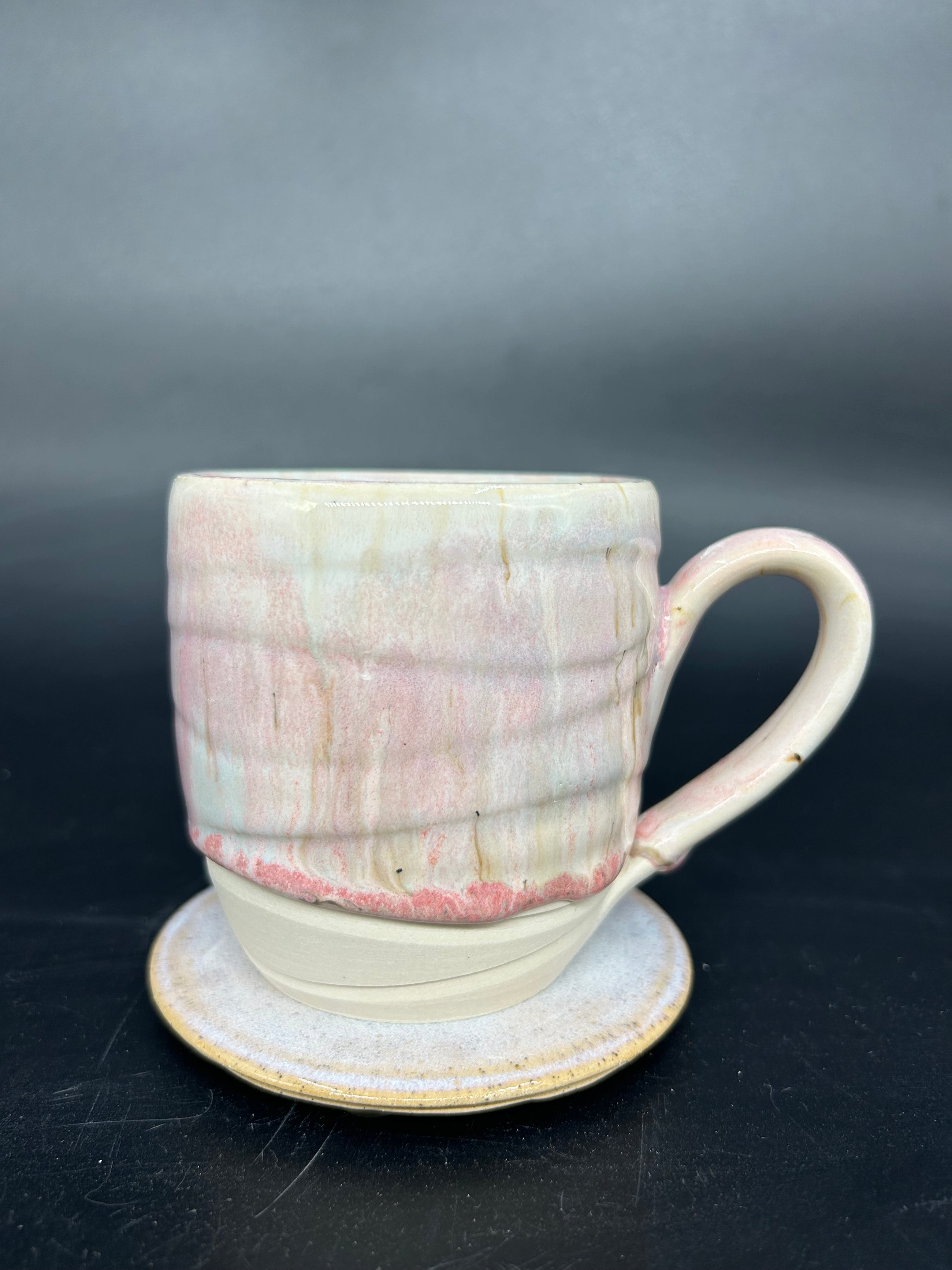 MEDIUM Textured pink drippy mug 9
