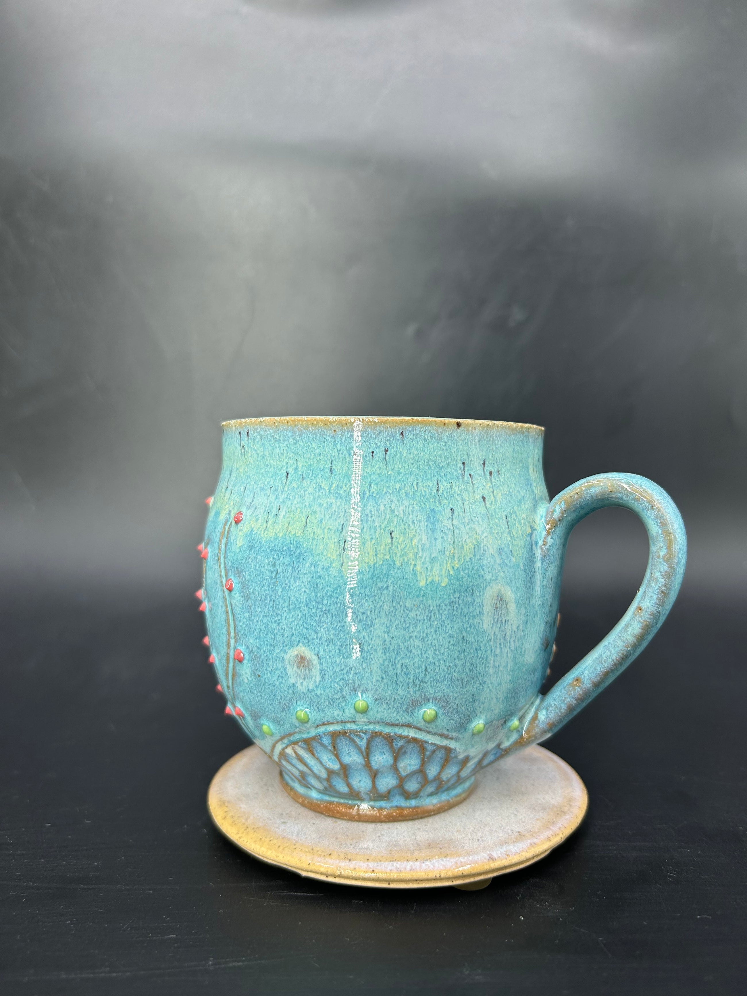 MEDIUM leopard shark coral mug 1