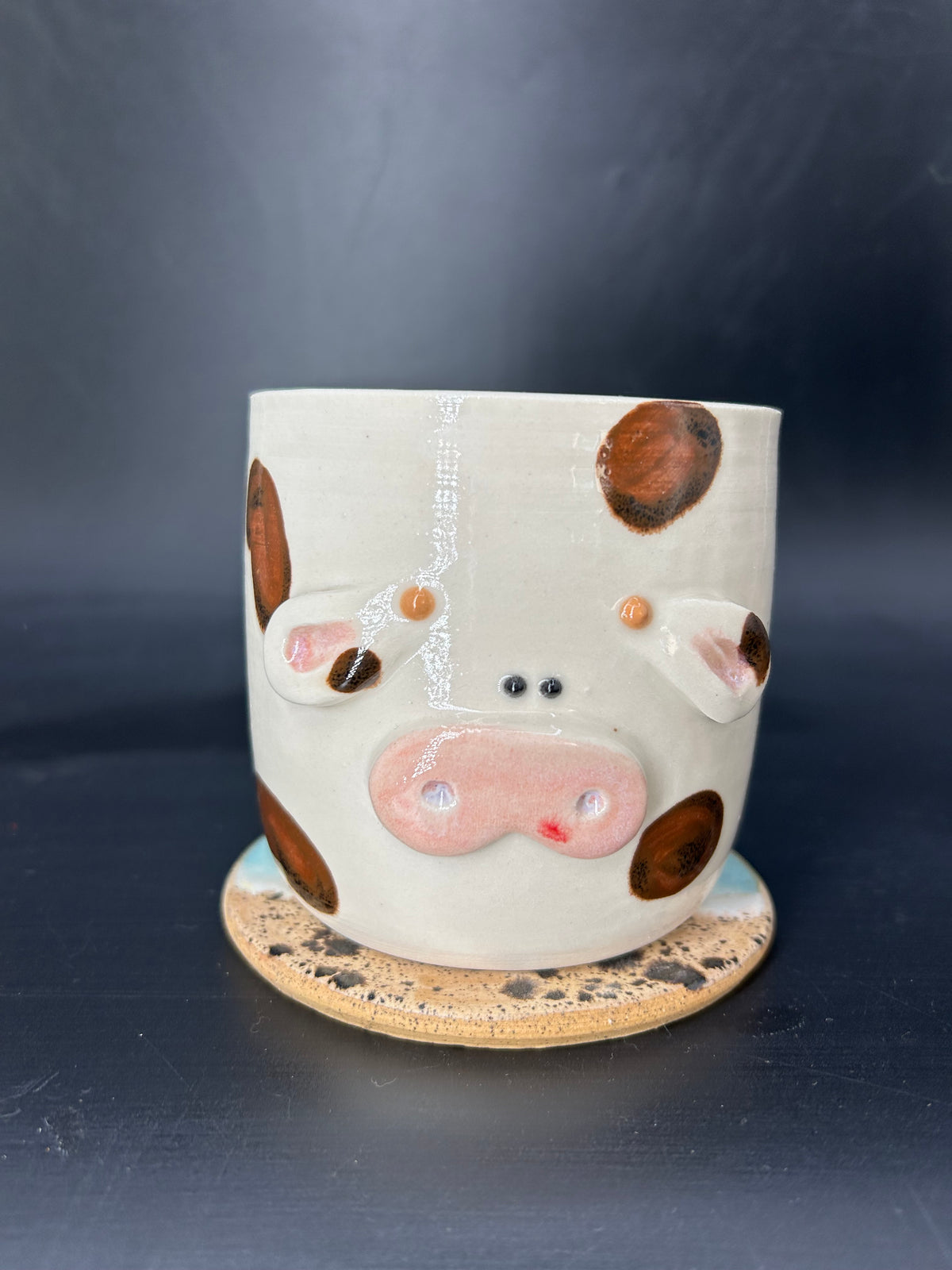Patchy cow canister- no lid