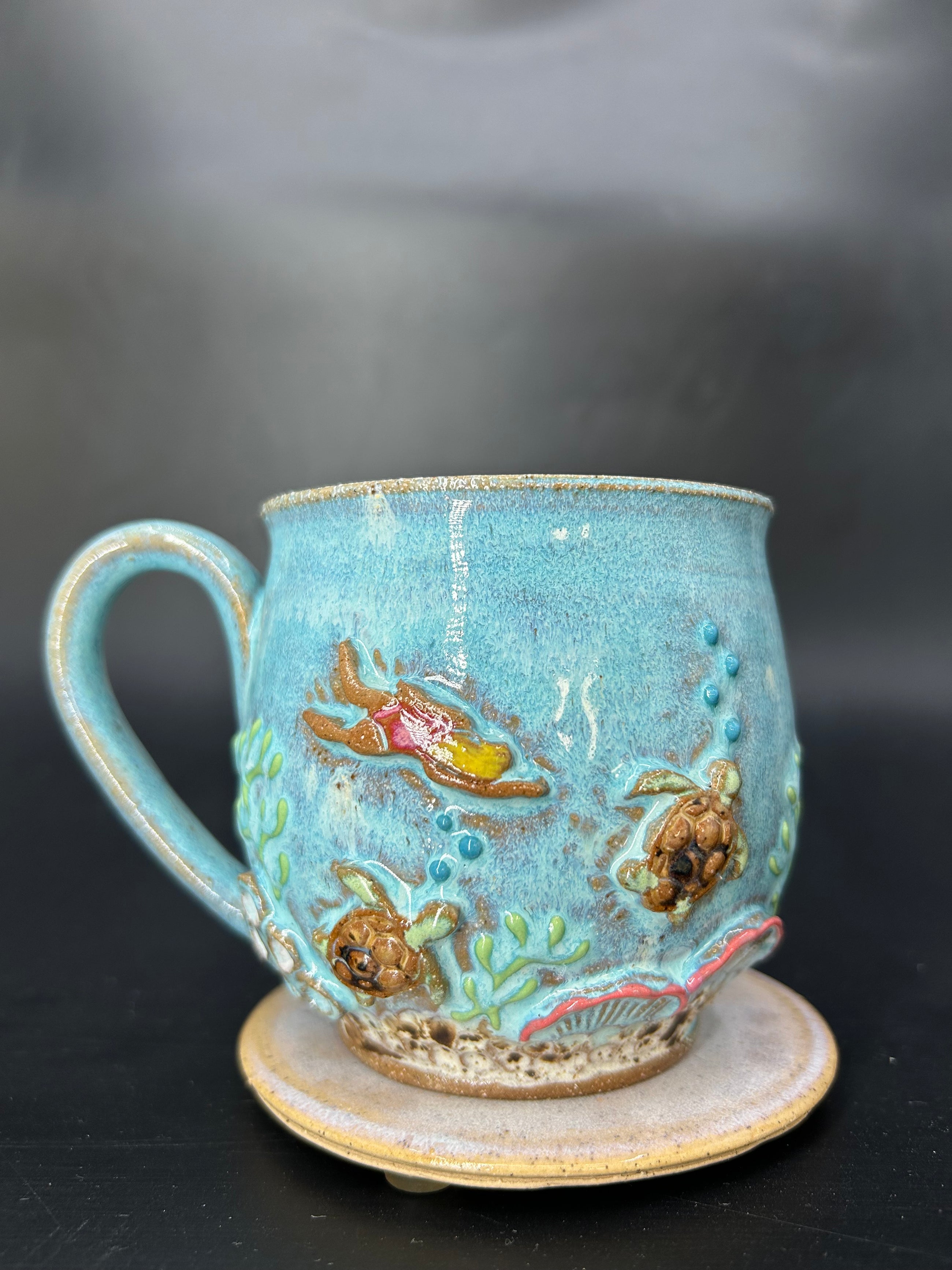 MEDIUM turtle / swimmer mug 11