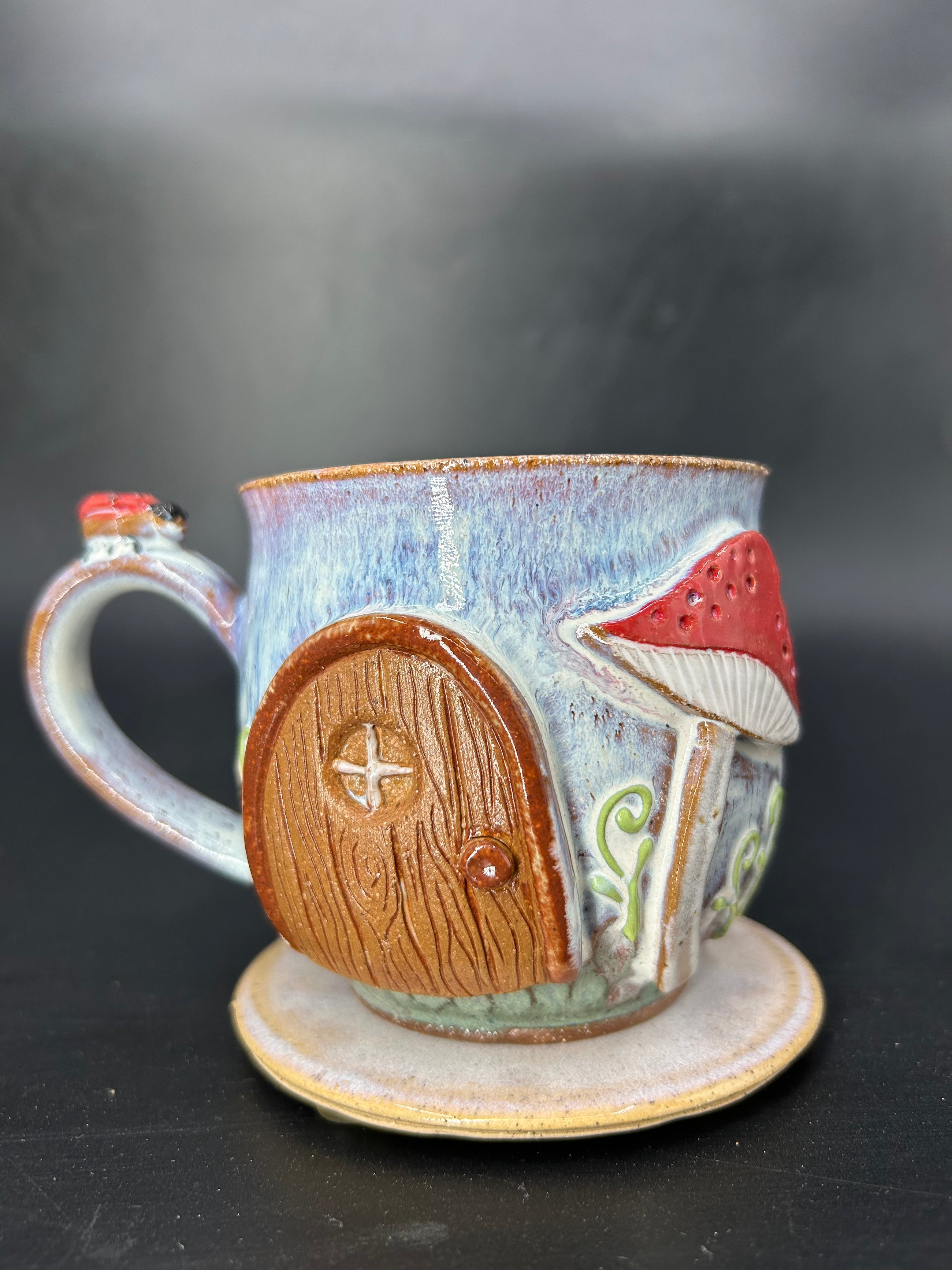 MEDIUM fairy door / mushroom mug 8
