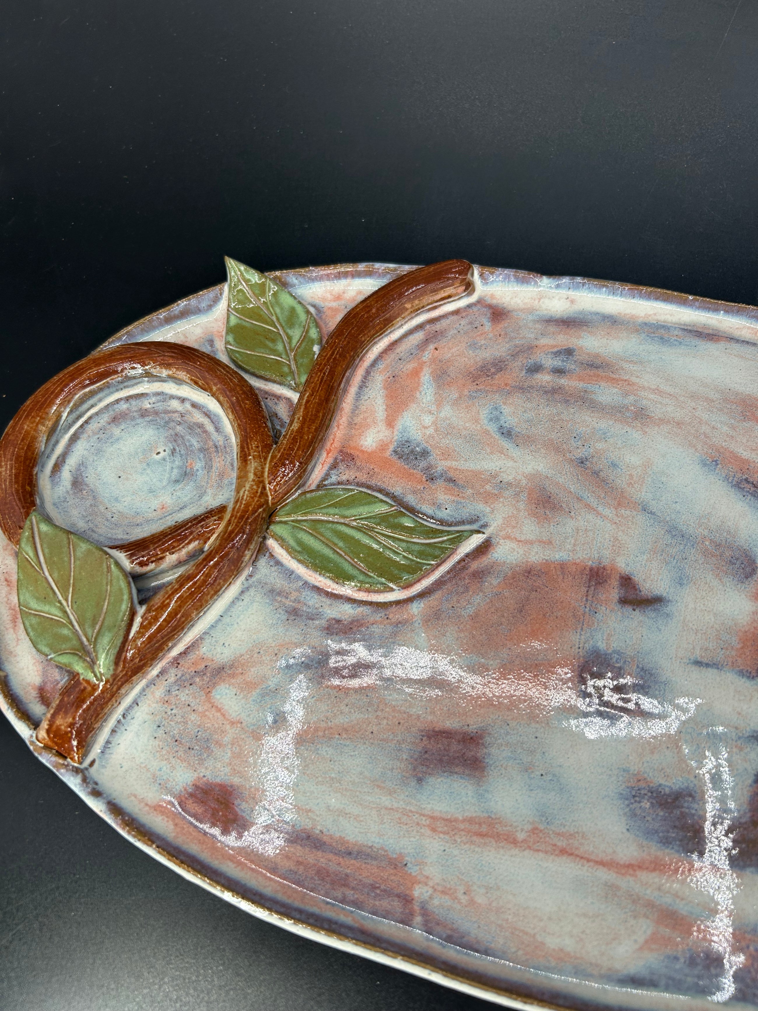 NEW - LARGE CHARCUTERIE BOARD - flower vine / dragonflies