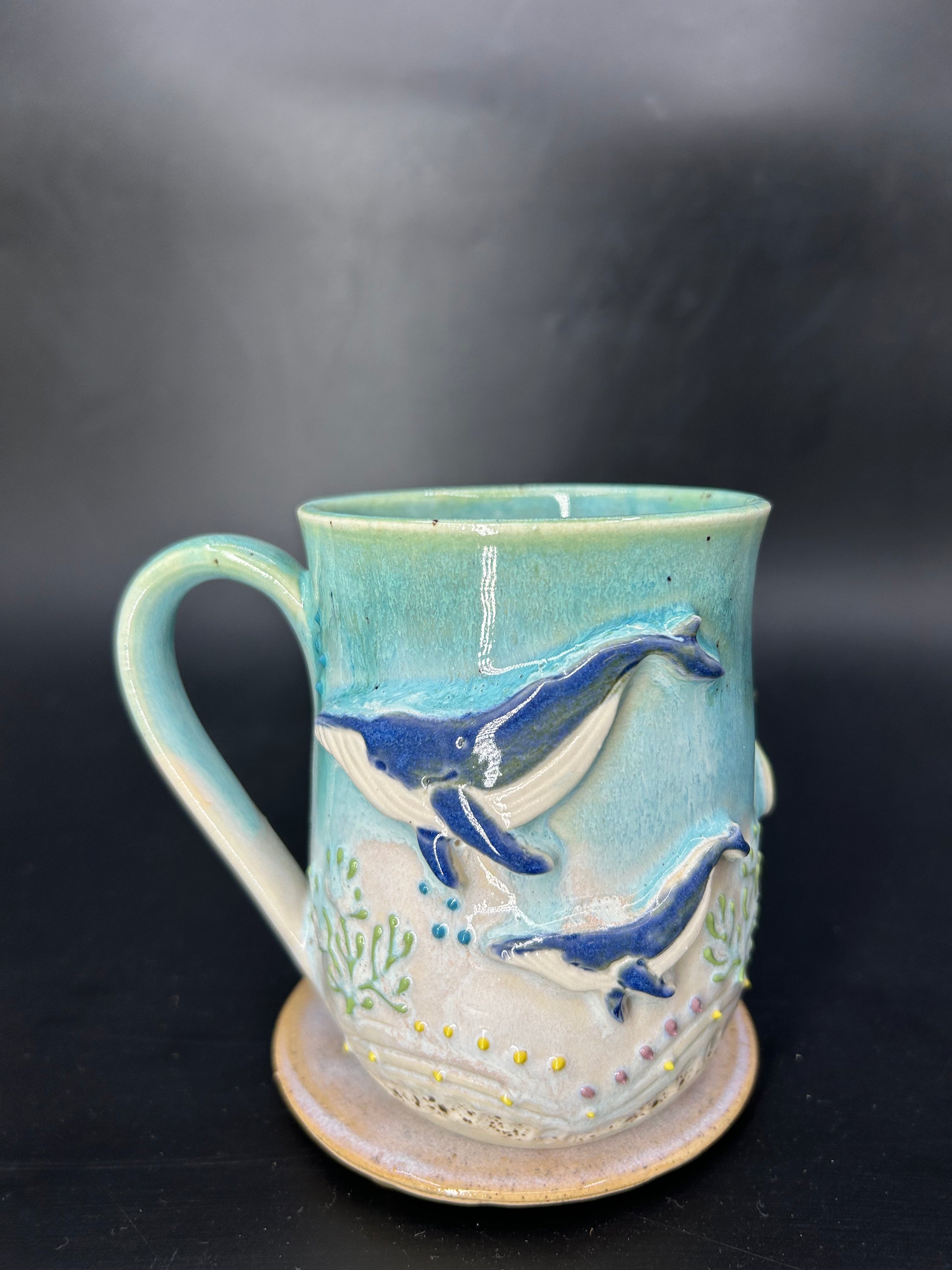 LARGE WRAP AROUND whale / whaleshark / turtle mug 18