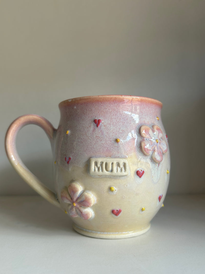 LARGE flower mum mug