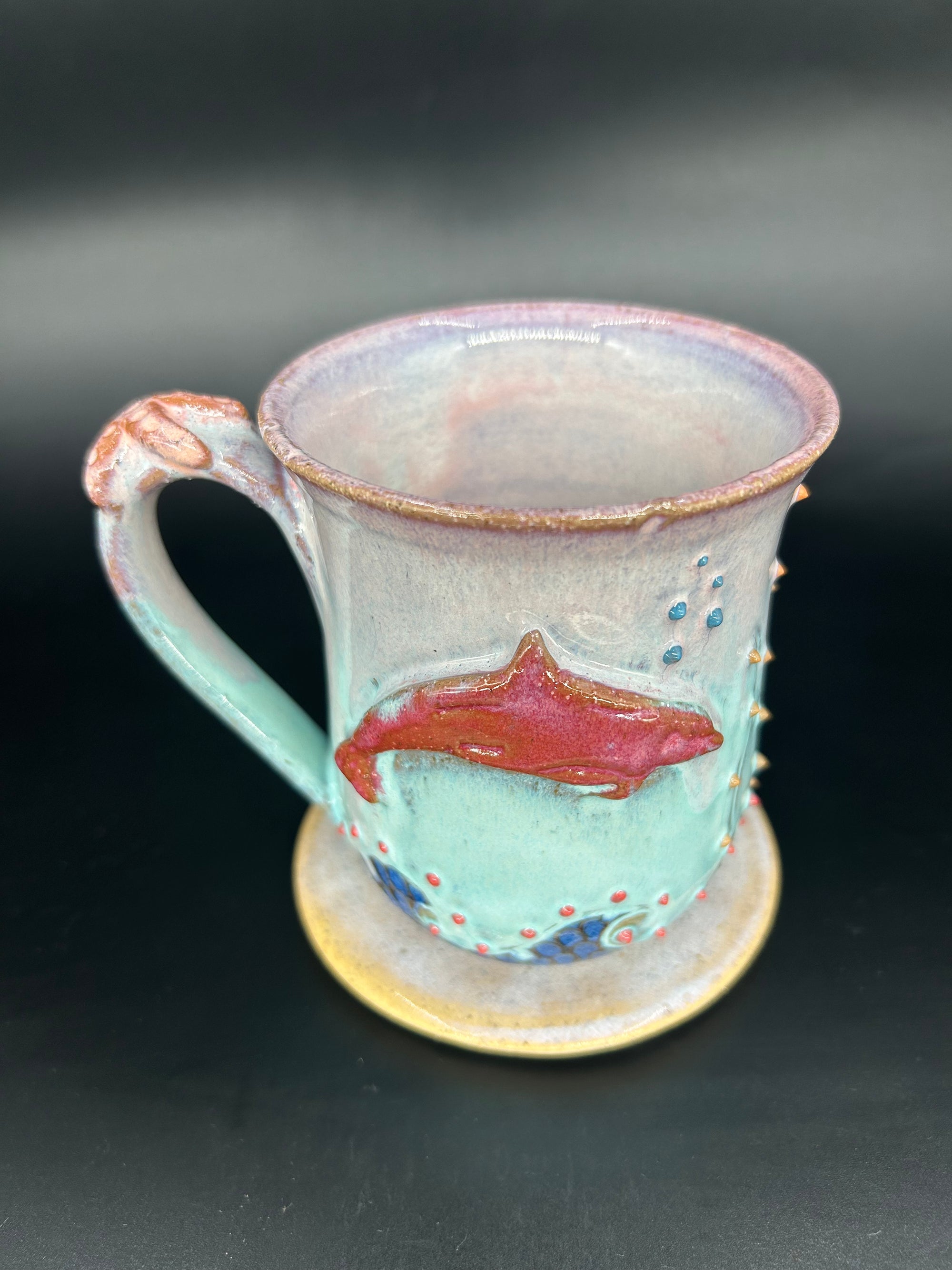 MEDIUM Dolphin Mug / starfish handle