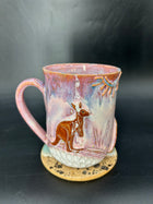 LARGE WRAP AROUND Australian kangaroo / kookaburra mug 5
