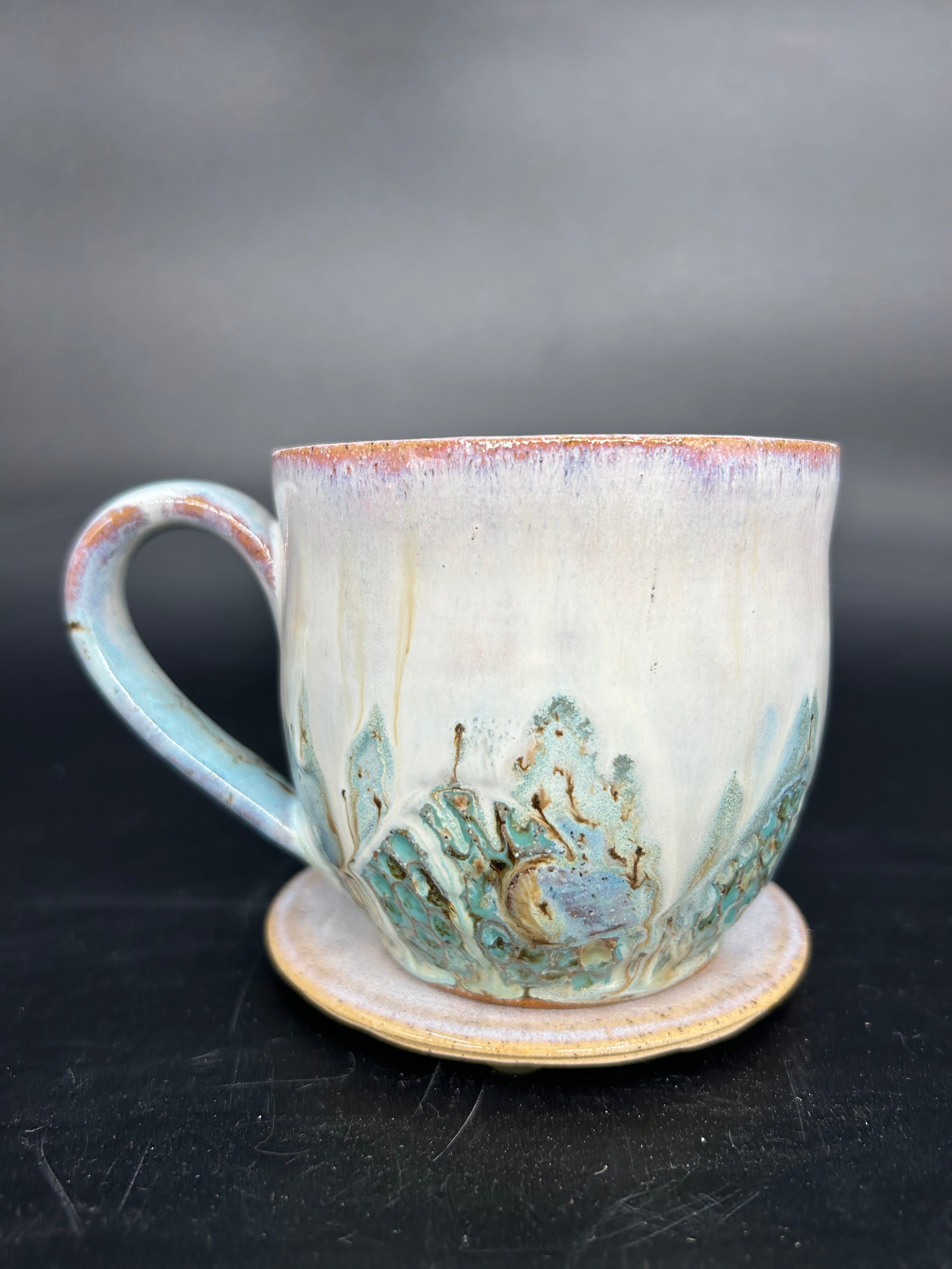 MEDIUM Wave drippy glaze mug 21