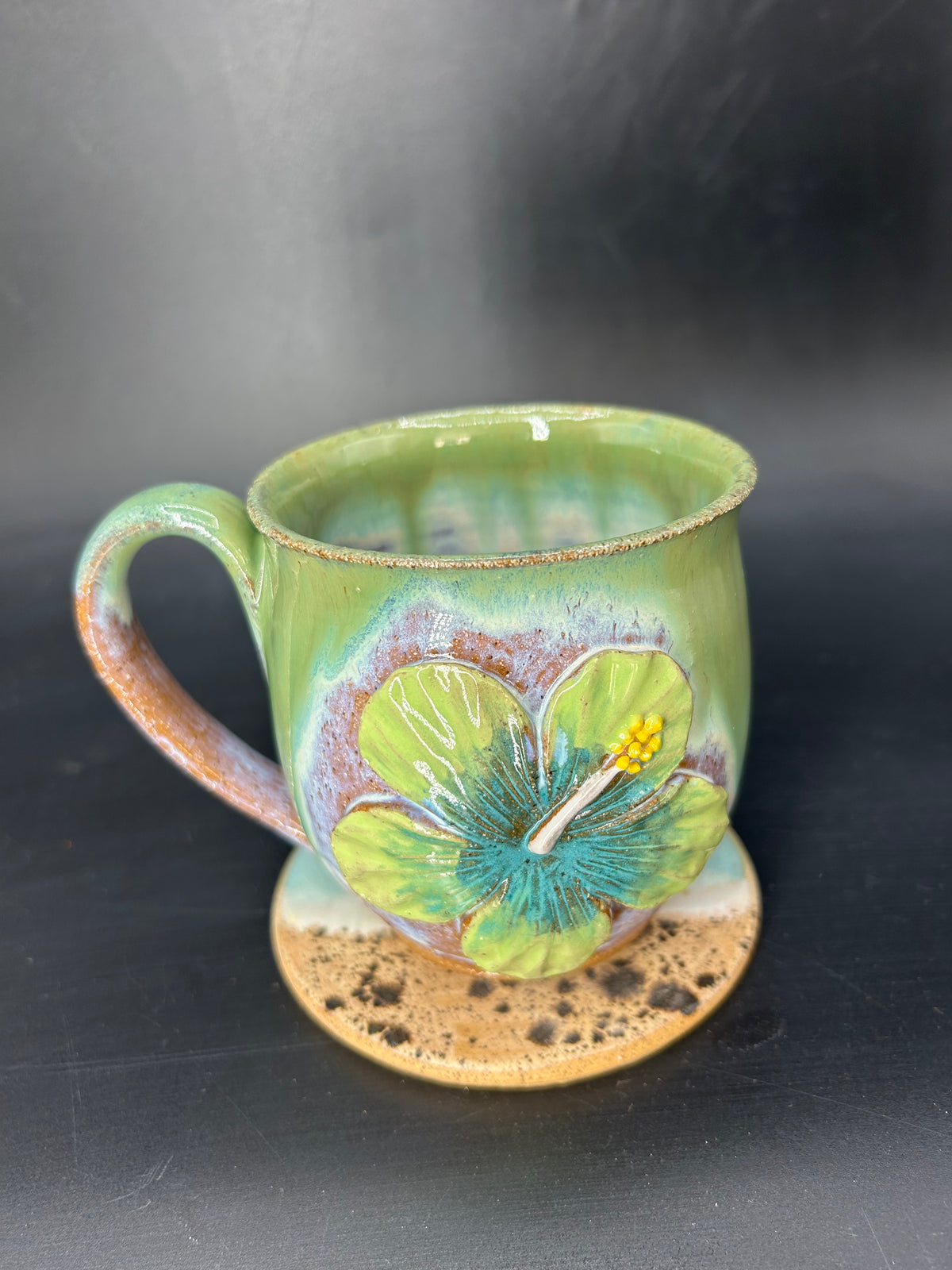 MEDIUM hibiscus flower mug 1