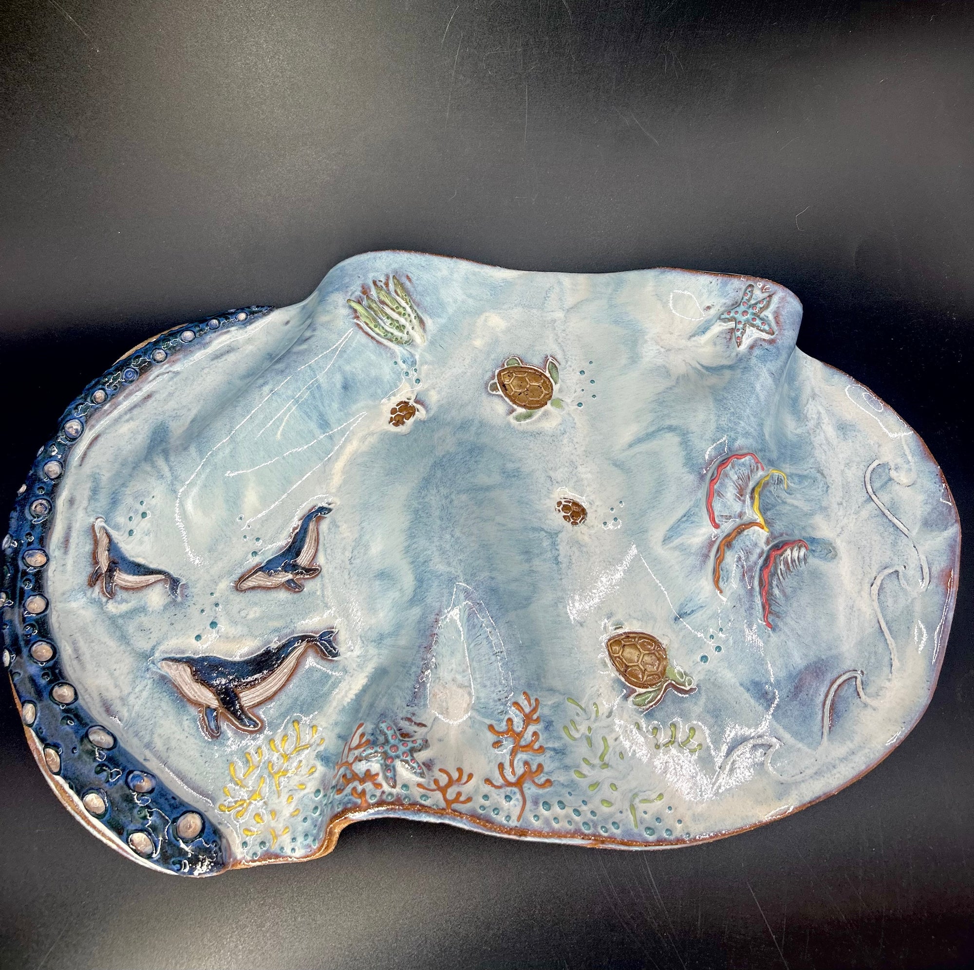 NEW - LARGE  CHARCUTERIE BOARD - whale / turtles octopus tentacle