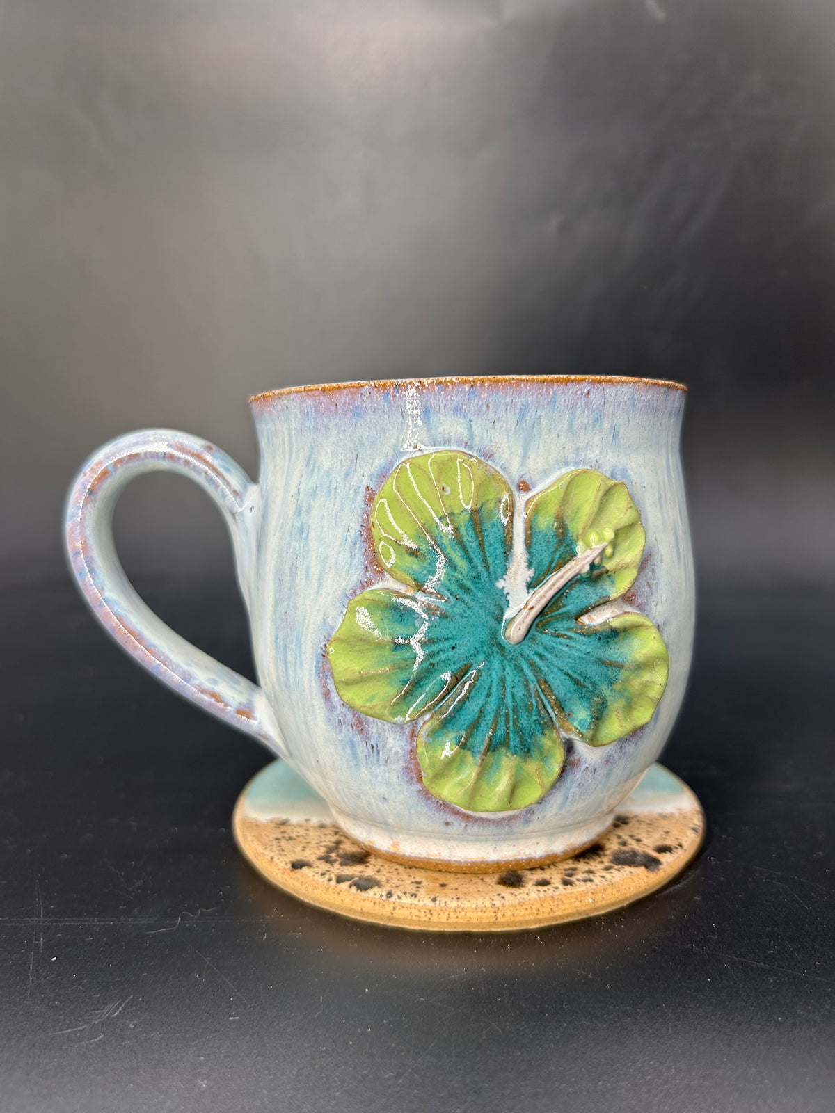 MEDIUM hibiscus flower mug 14