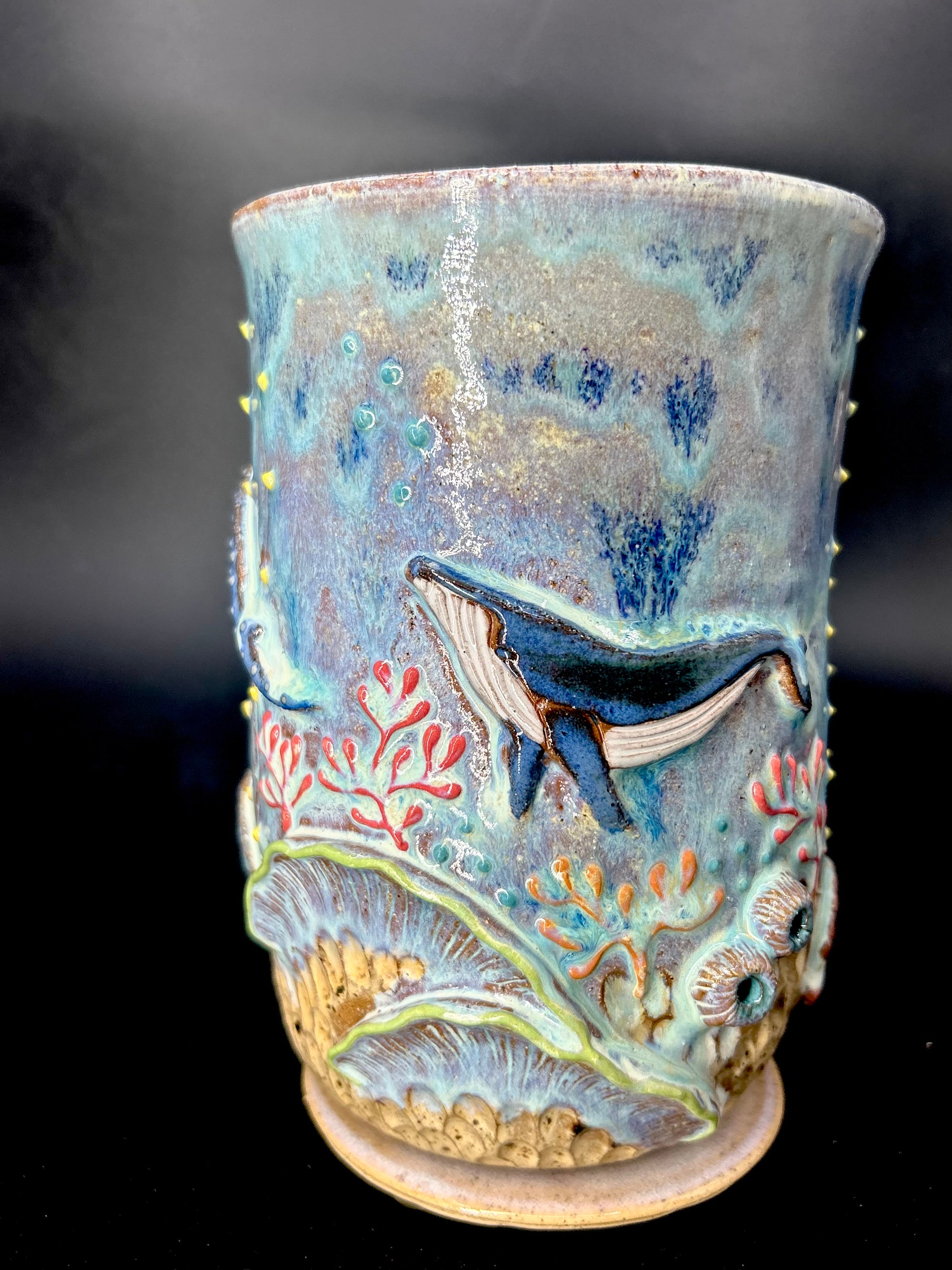 WRAP AROUND Ocean Animal - Coral VASE