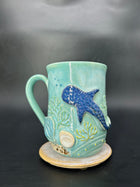 LARGE WRAP AROUNG whale shark / turtle mug 7