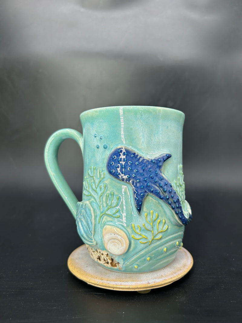 LARGE WRAP AROUNG whale shark / turtle mug 7