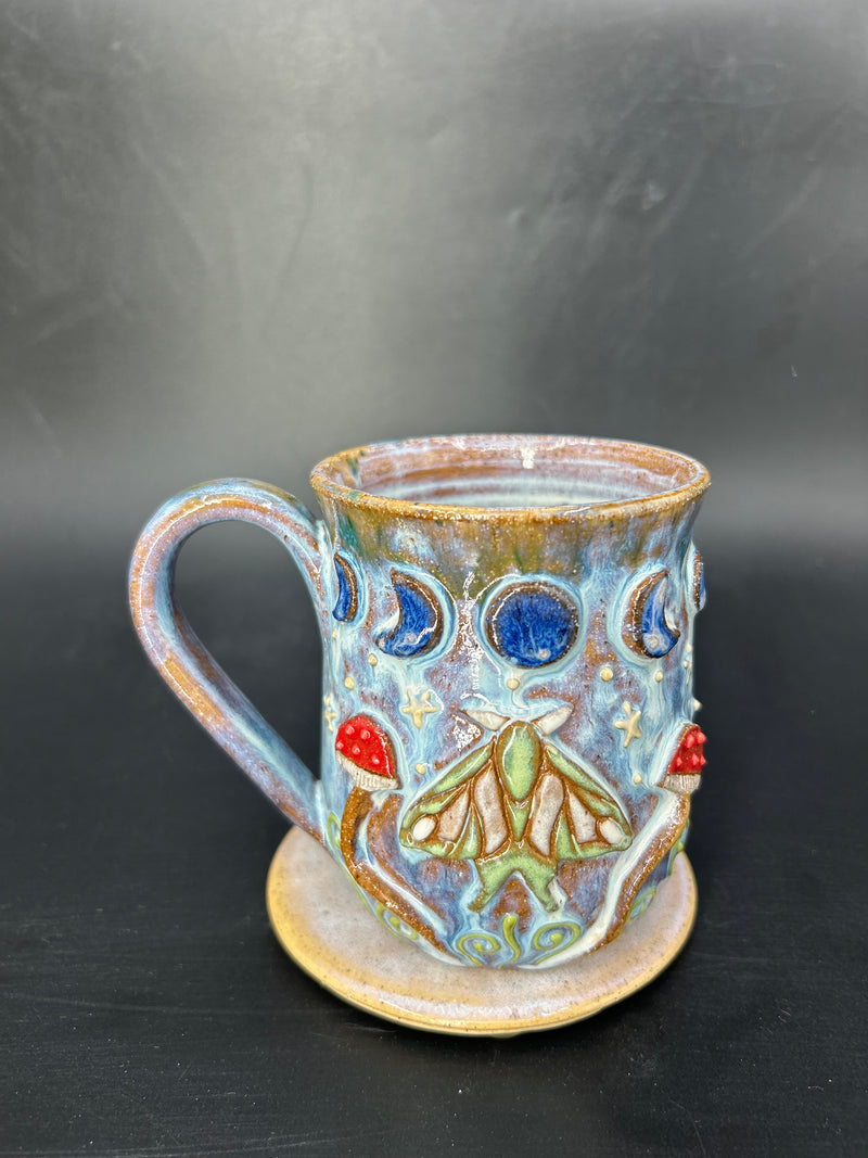 MEDIUM Moon Moth / mushroom mug 3