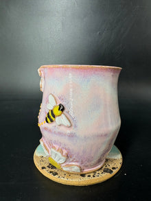 MEDIUM - Pink Bee / Flower Mug