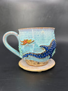 MEDIUM WRAP AROUND whale shark / swimmer mug 13