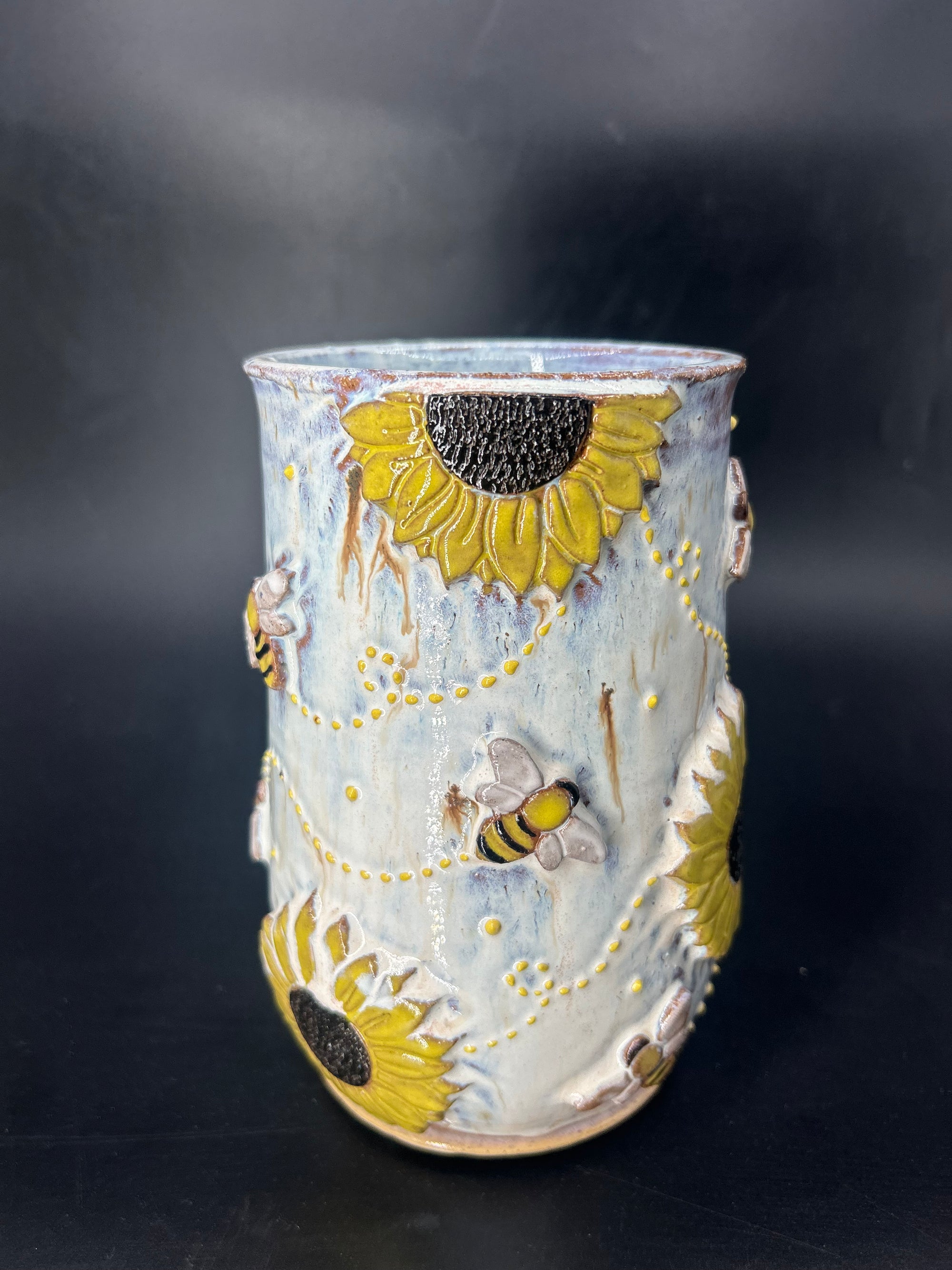 Sunflower / bee VASE