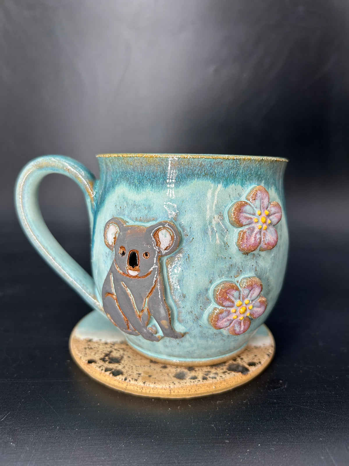 MEDIUM Australian koala / flower mug 2