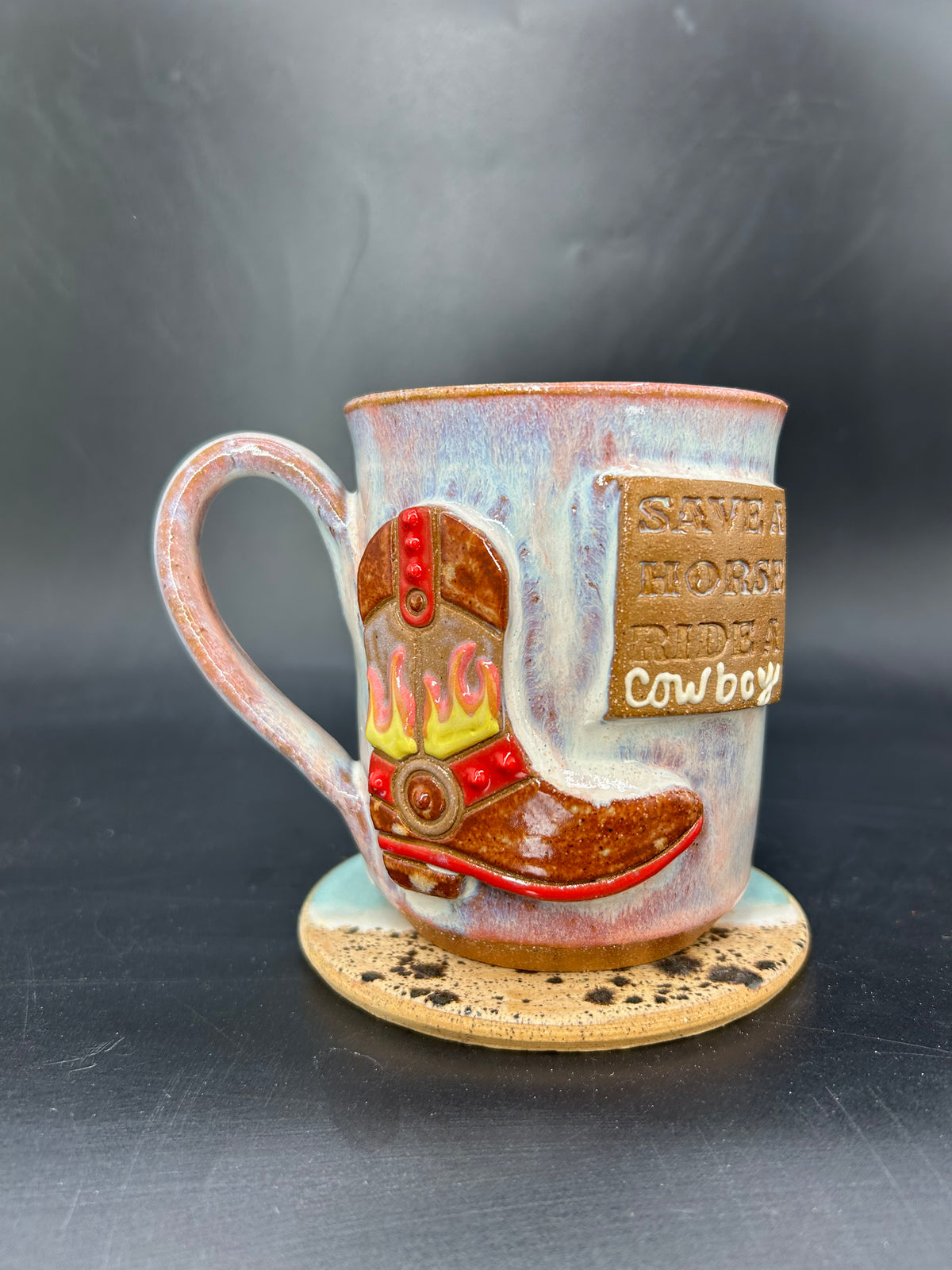 DISCOUNTED - country cowboy boot mug 1
