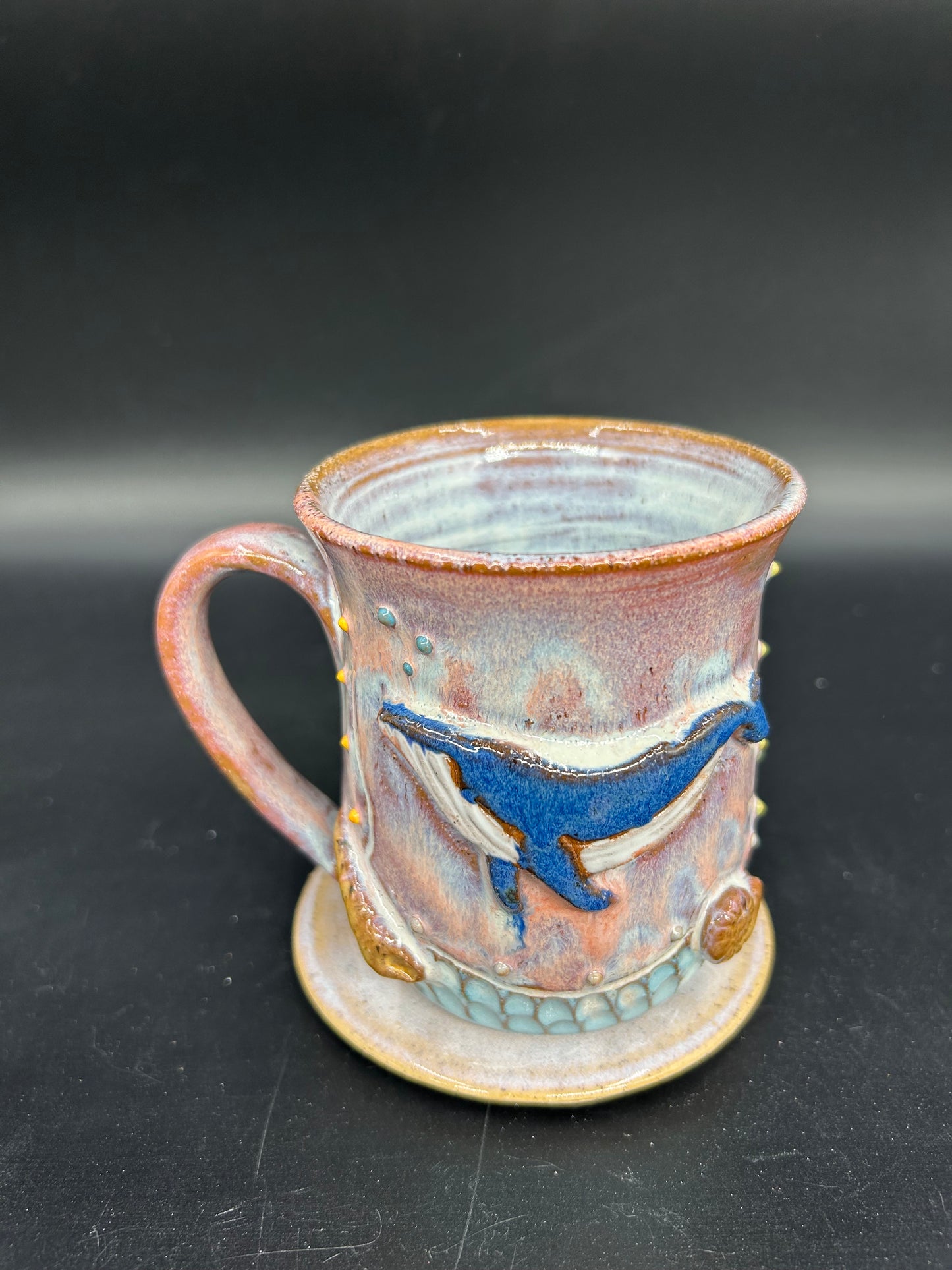 MEDIUM wrap around whale / turtle / mermaid tail mug 19