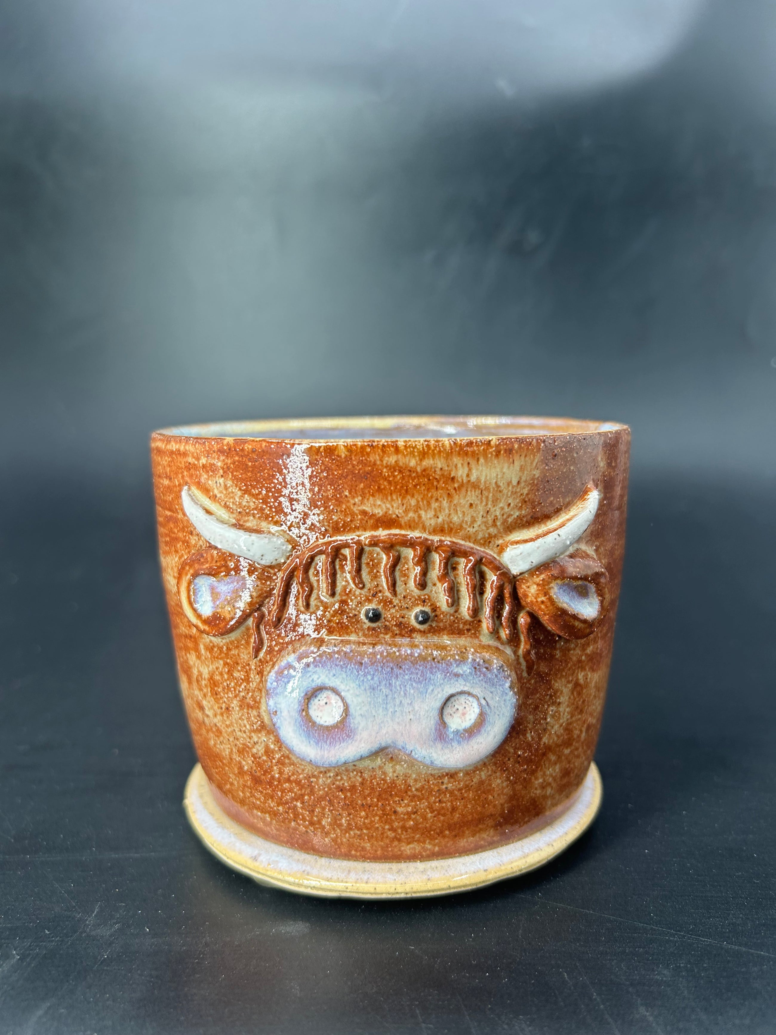 NEW - IMPERFECT highland cow CANISTER - no lid