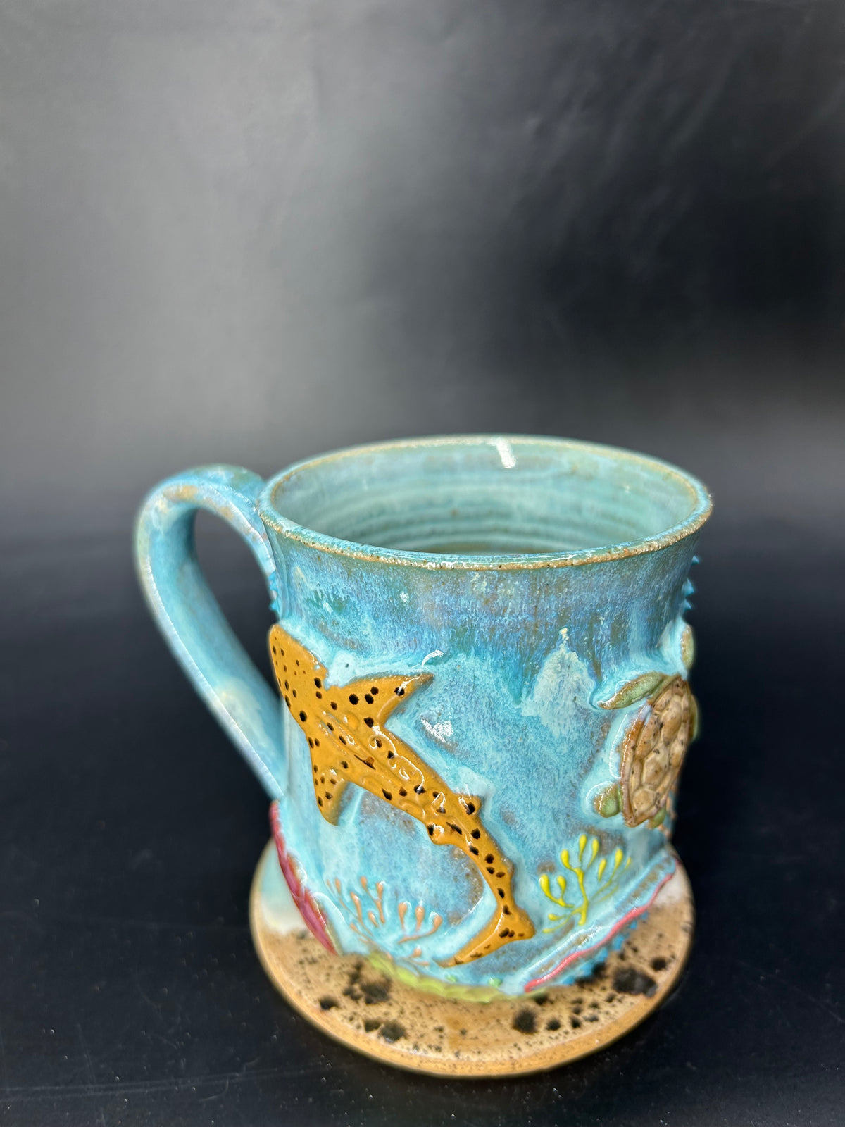 MEDIUM turtle / leopard shark mug 5