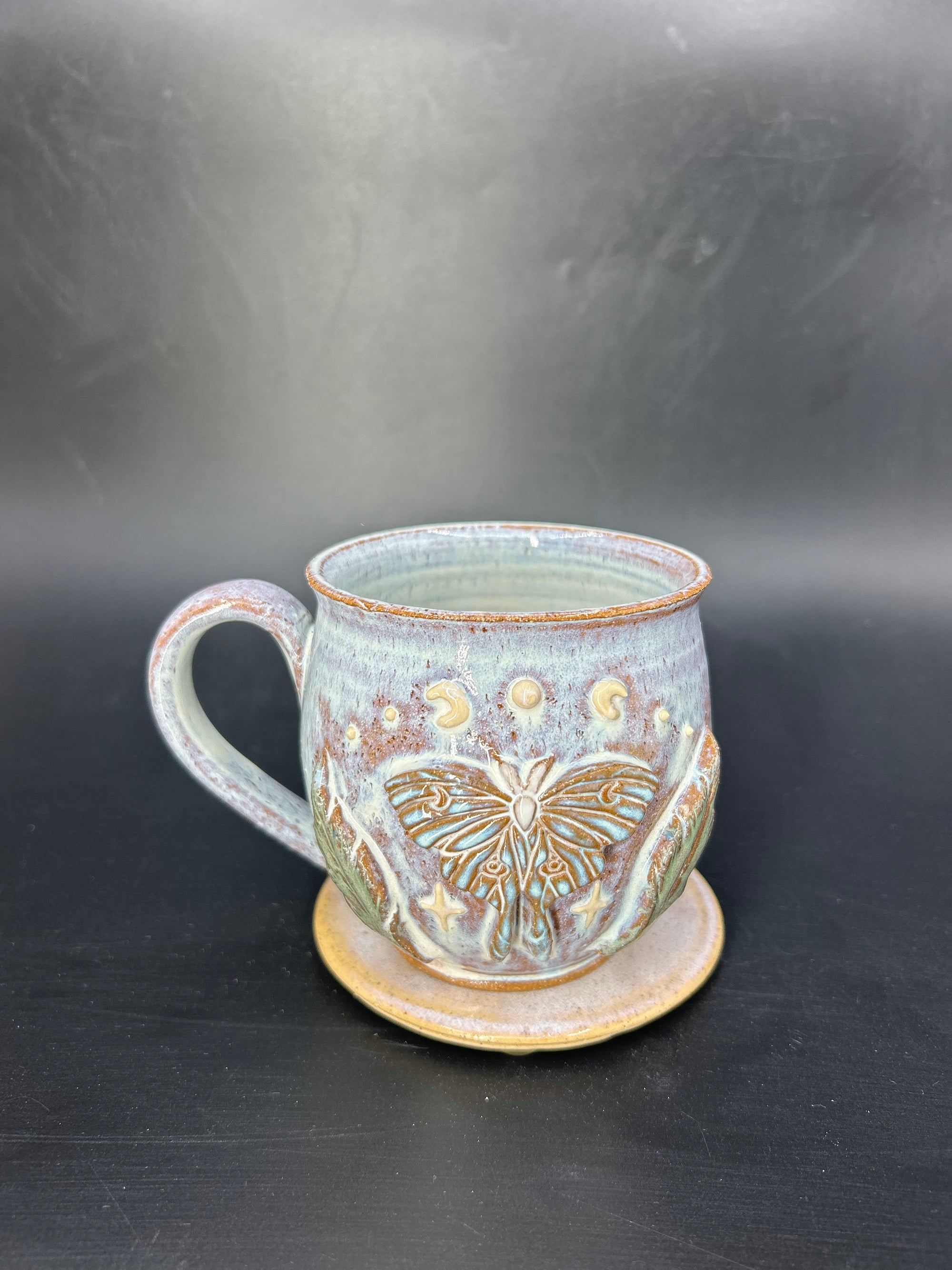 MEDIUM moth / leaf mug 13
