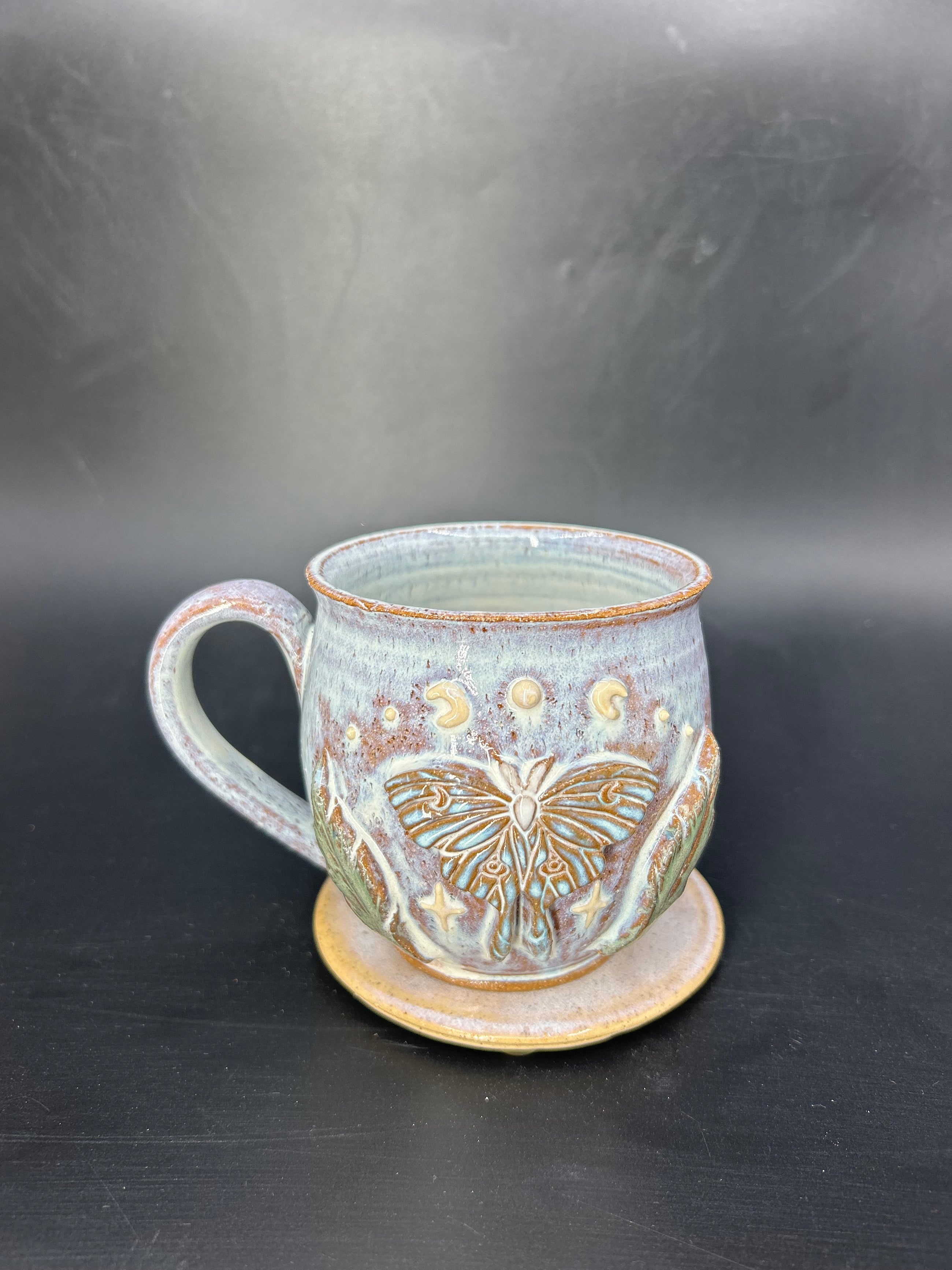 MEDIUM moth / leaf mug 13