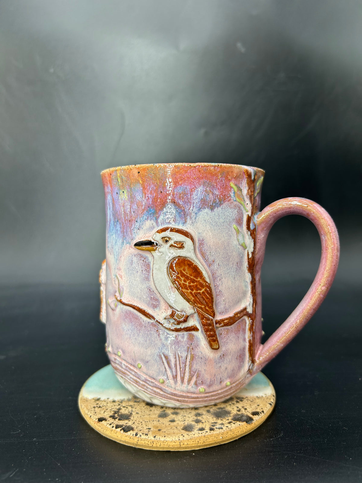 LARGE WRAP AROUND Australian kangaroo / kookaburra mug 5
