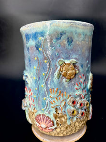WRAP AROUND Ocean Animal - Coral VASE