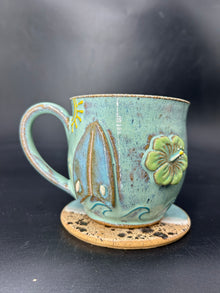 MEDIUM surfboard/ hibiscus mug 4