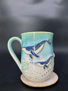 LARGE WRAP AROUND whale / whaleshark / turtle mug 18