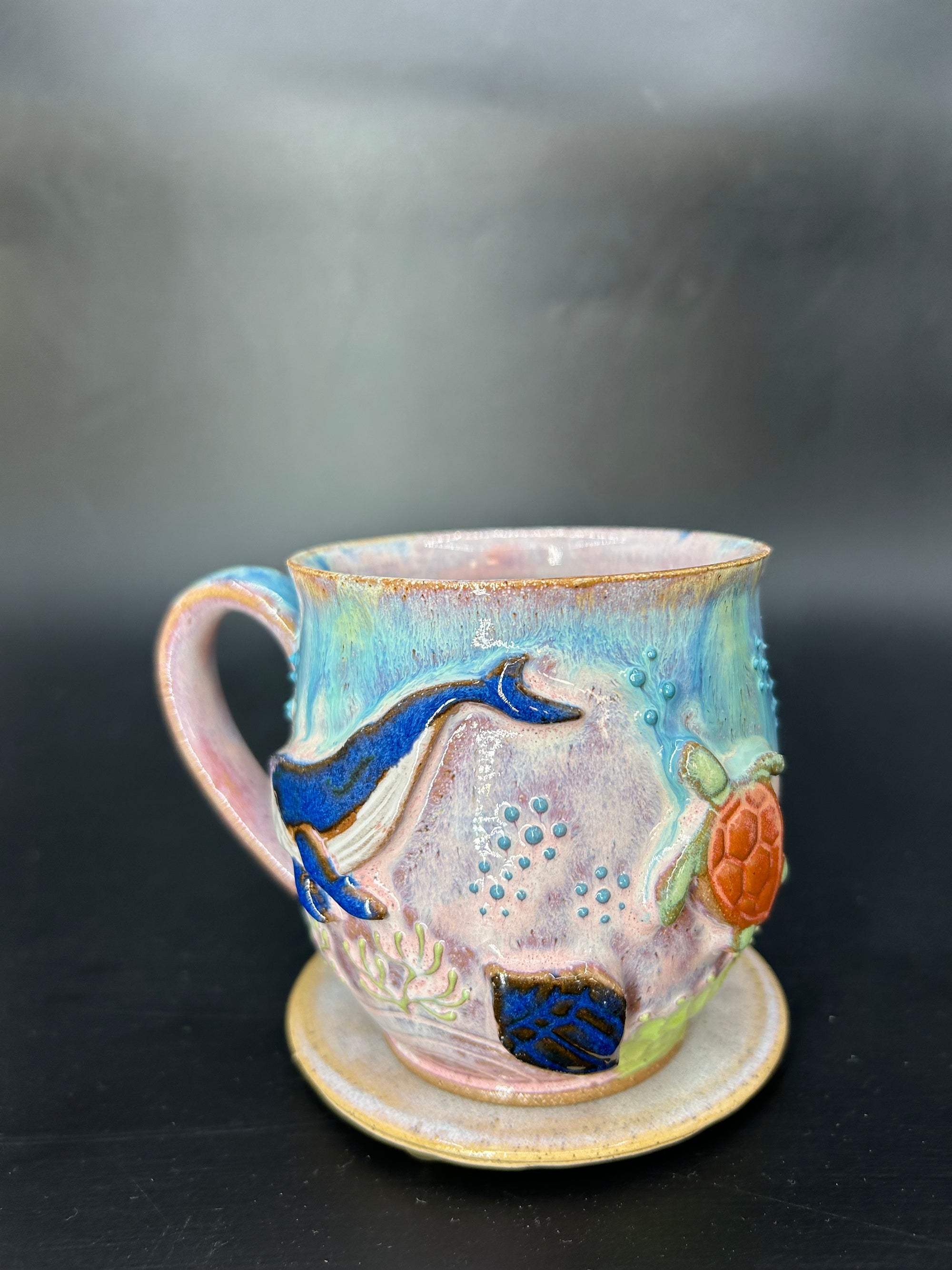 MEDIUM whale / turtle mug 3