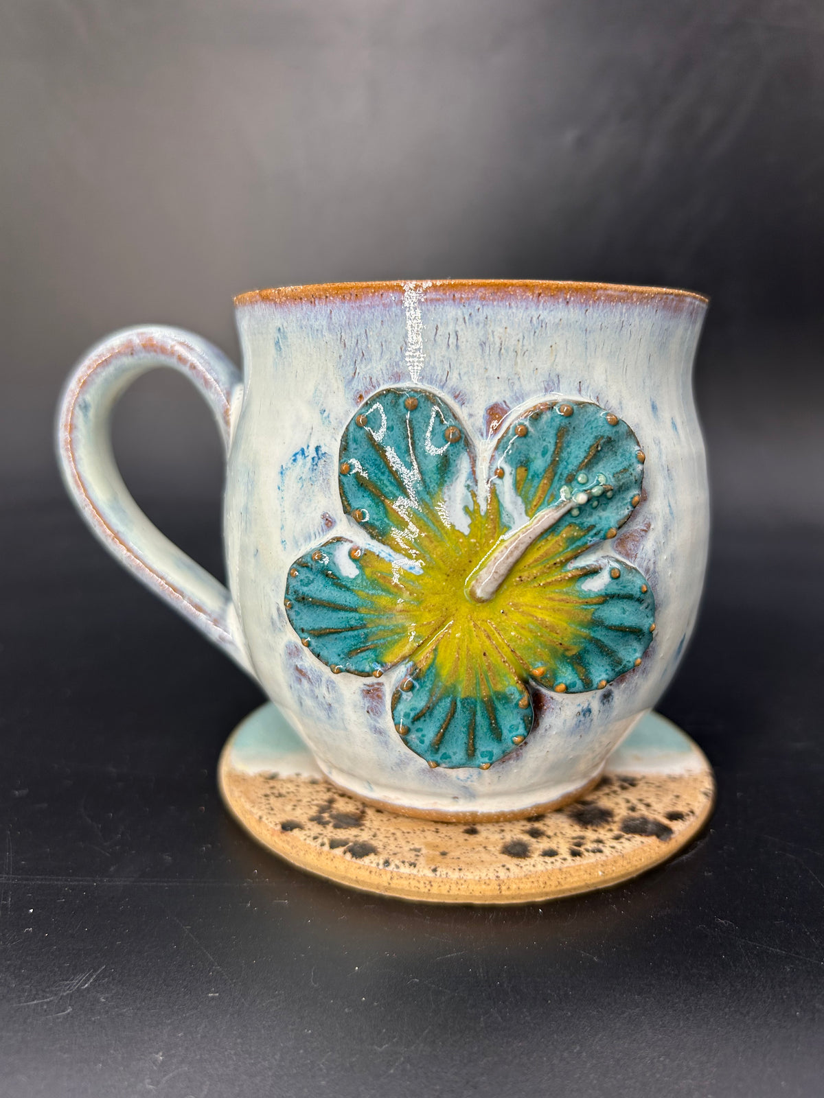 MEDIUM hibiscus flower mug 4