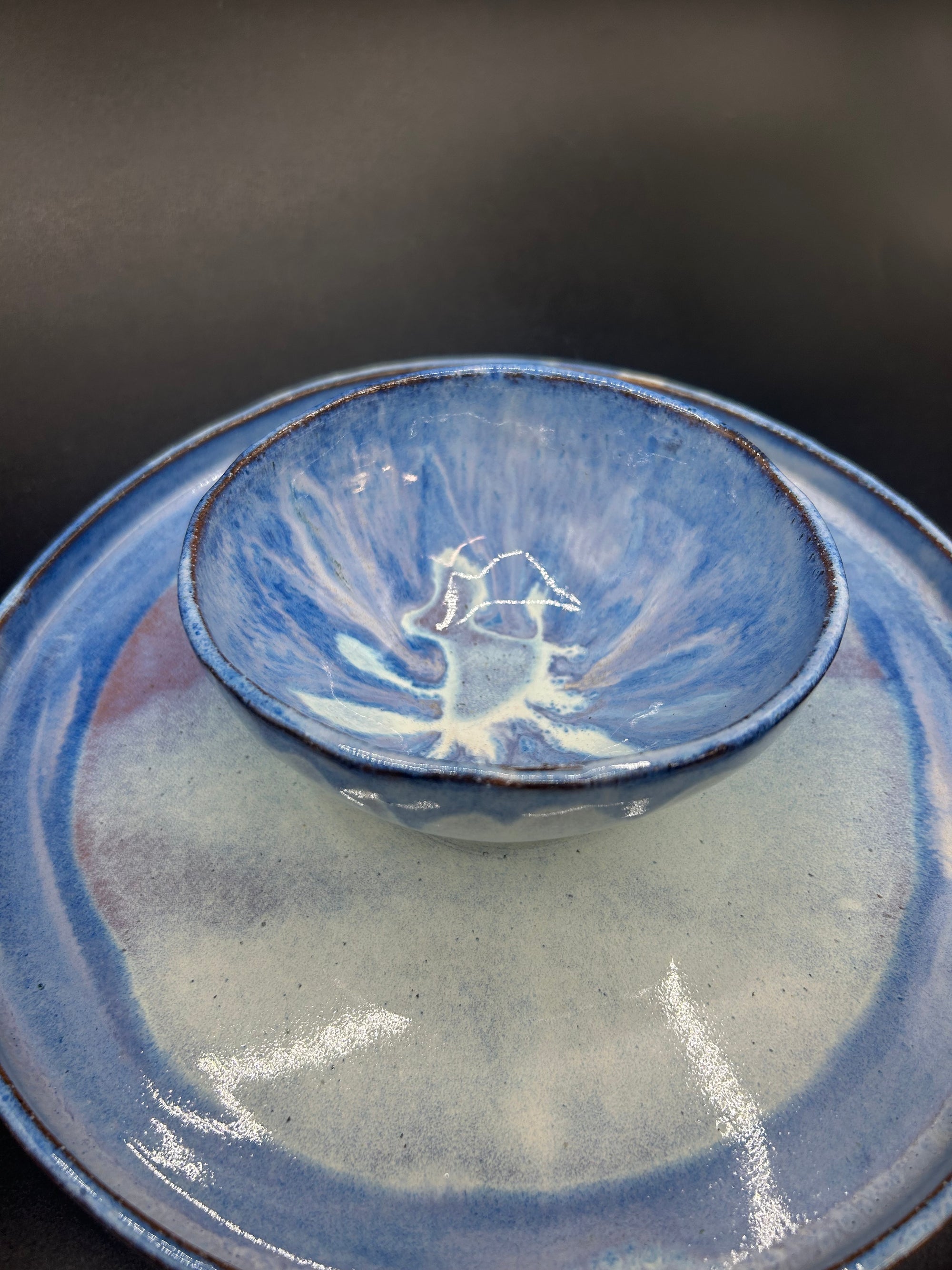 NEW - blue CHIP & BOWL