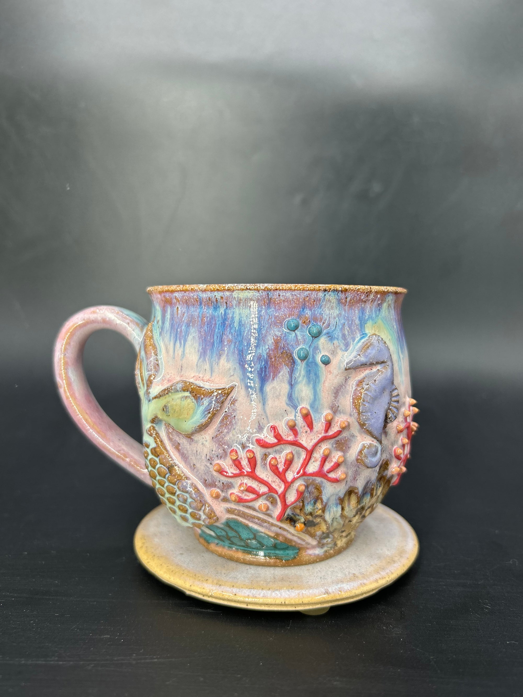 MEDIUM seahorse / mermaid tail mug 6