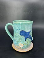 LARGE WRAP AROUNG whale shark / turtle mug 7