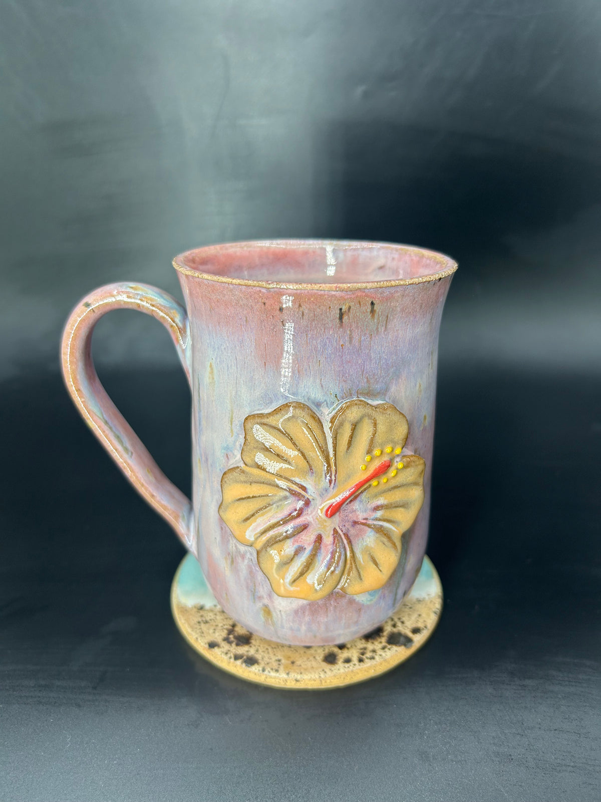 IMPERFECT LARGE hibiscus mug 29