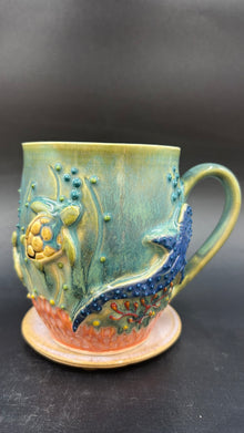 LARGE wrap around whale / turtle mug