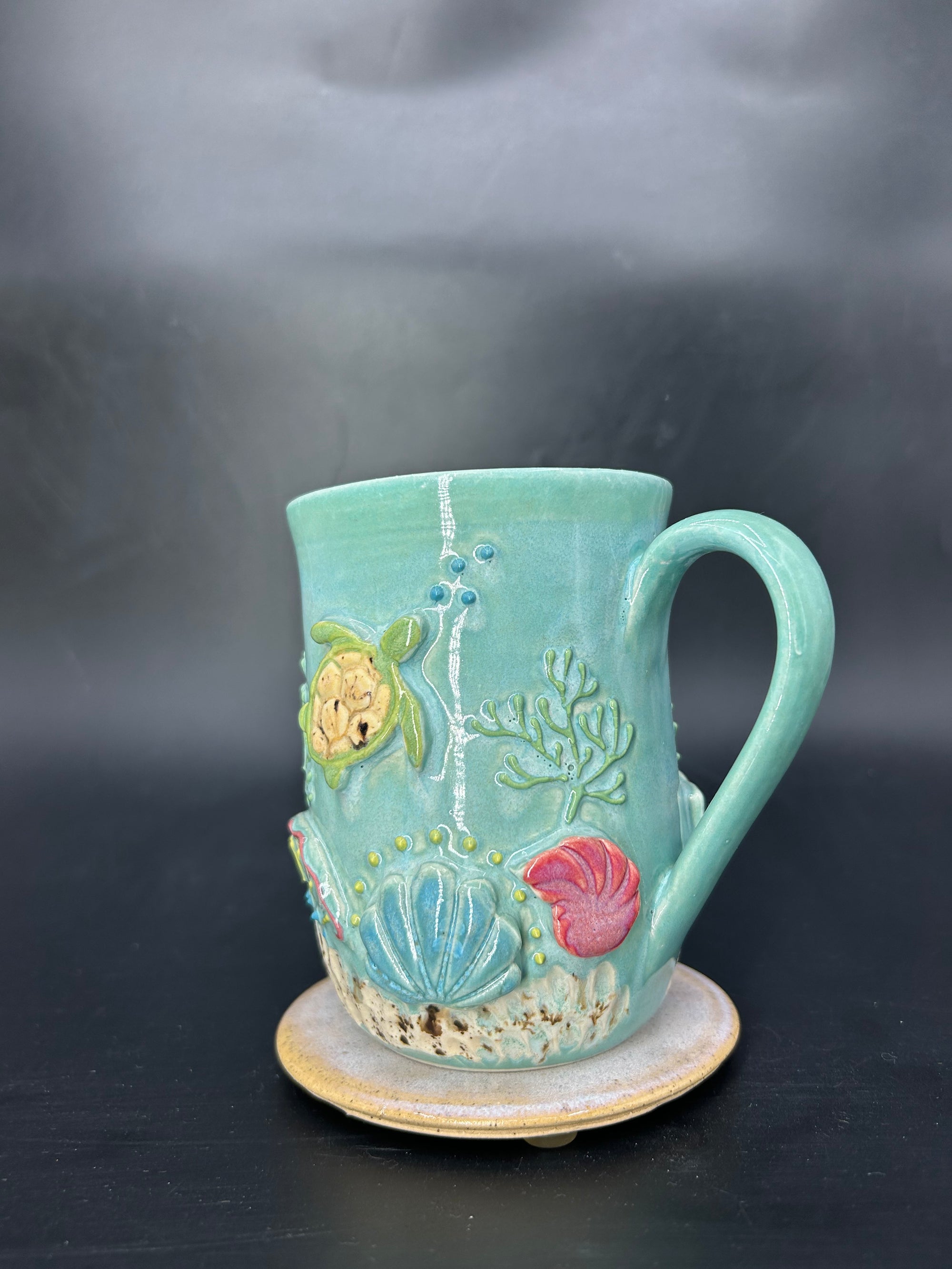 LARGE WRAP AROUNG whale shark / turtle mug 7