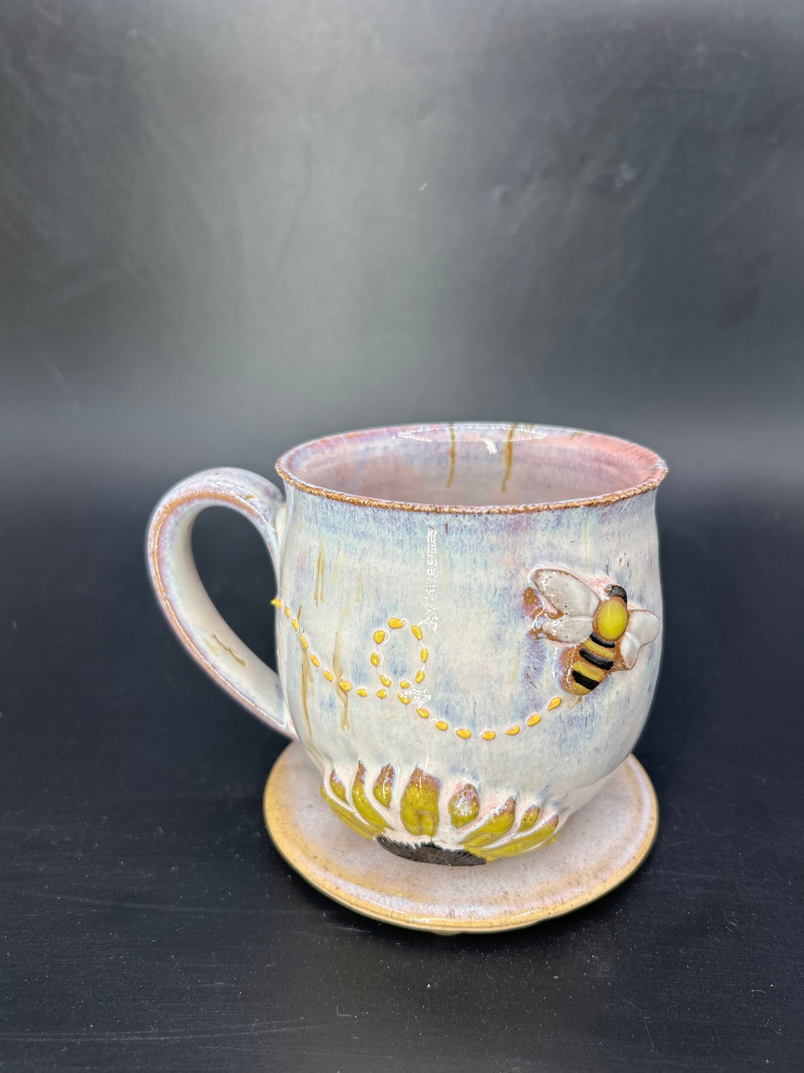 MEDIUM bee / sunflower mug 11