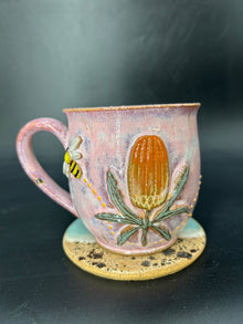 MEDIUM banksia flower / bee mug  6
